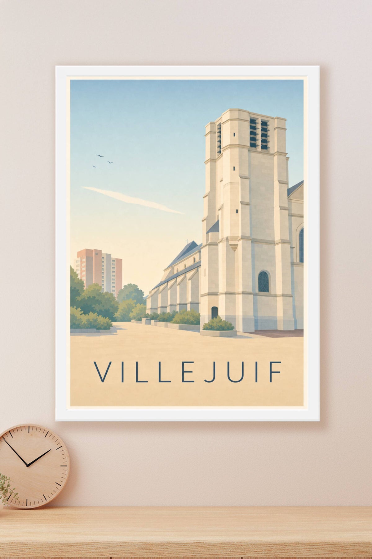 Affiche de Villejuif, poster église et ville