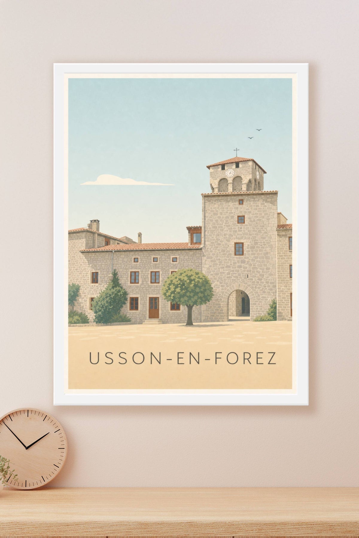 Affiche d'Usson-en-Forez, poster village de Loire
