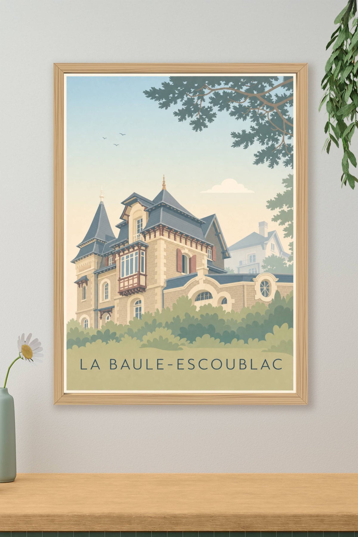Affiche de La Baule, poster villa balnéaire