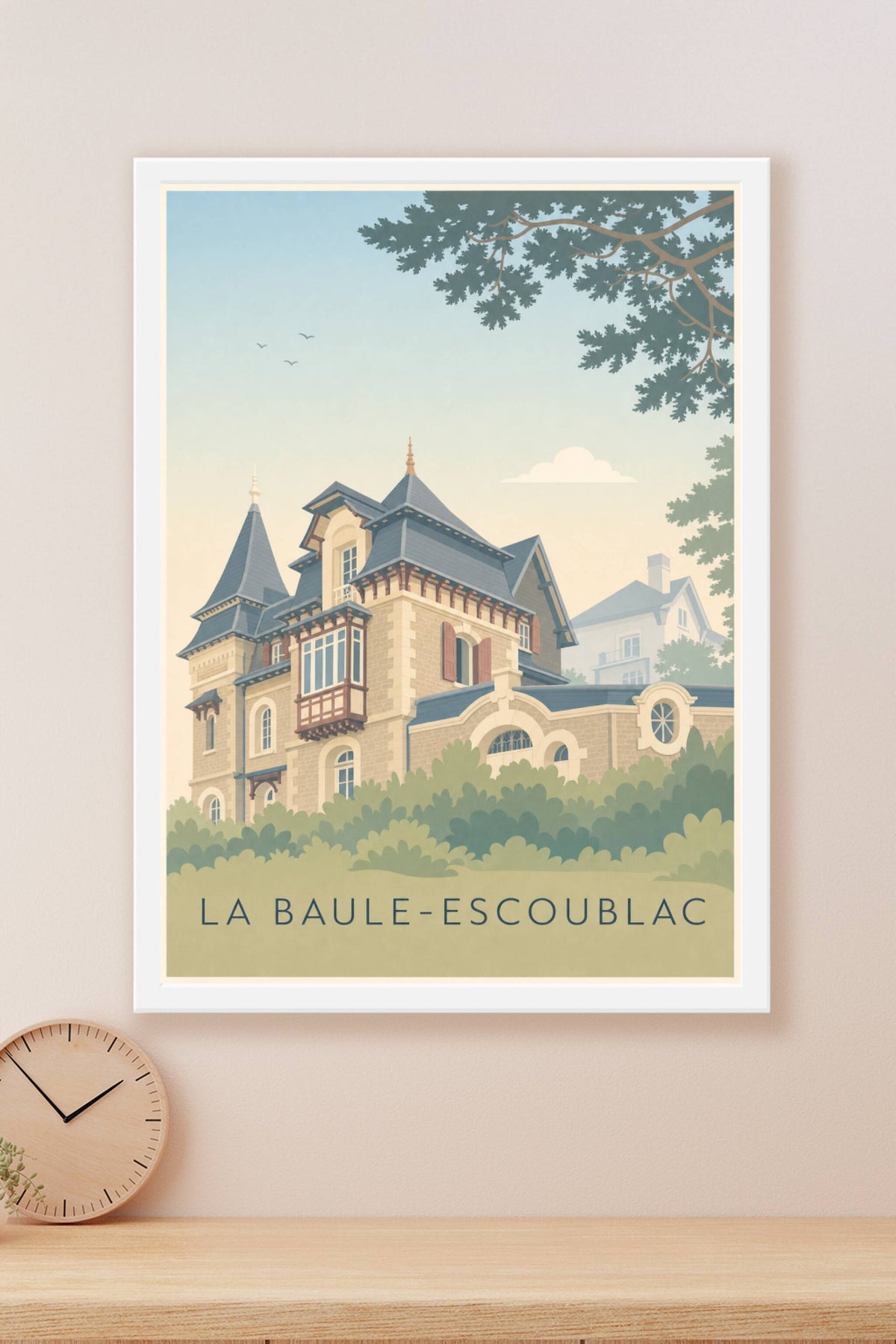 Affiche de La Baule, poster villa balnéaire