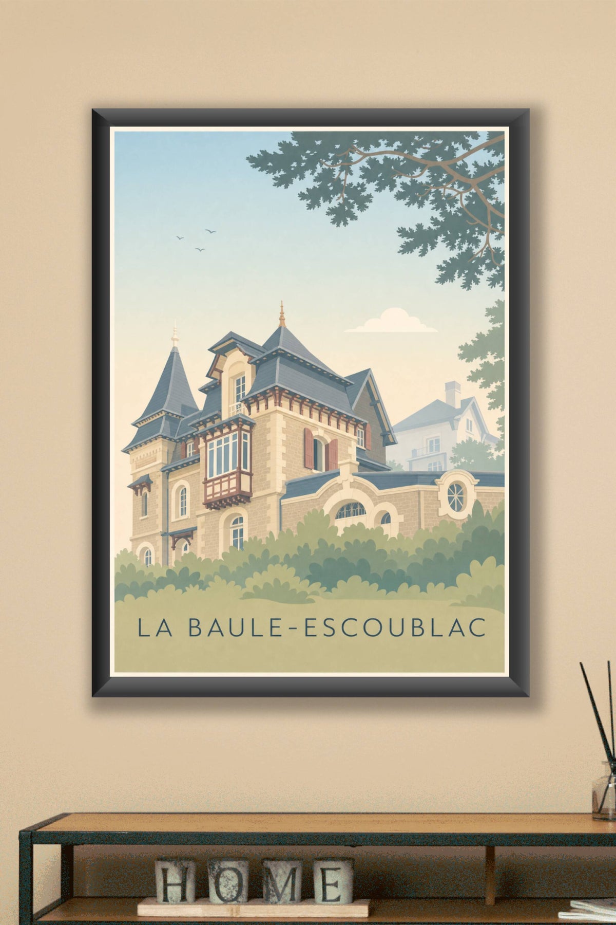 Affiche de La Baule, poster villa balnéaire