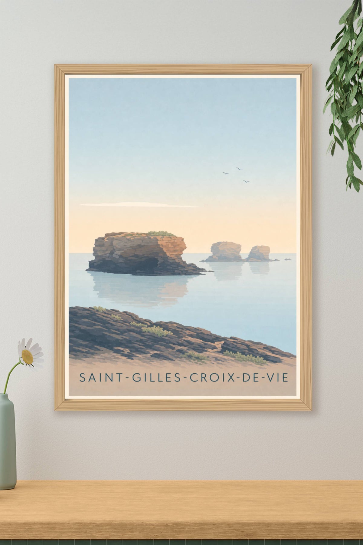 Affiche Saint-Gilles-Croix-de-Vie, poster Cinq Pineaux