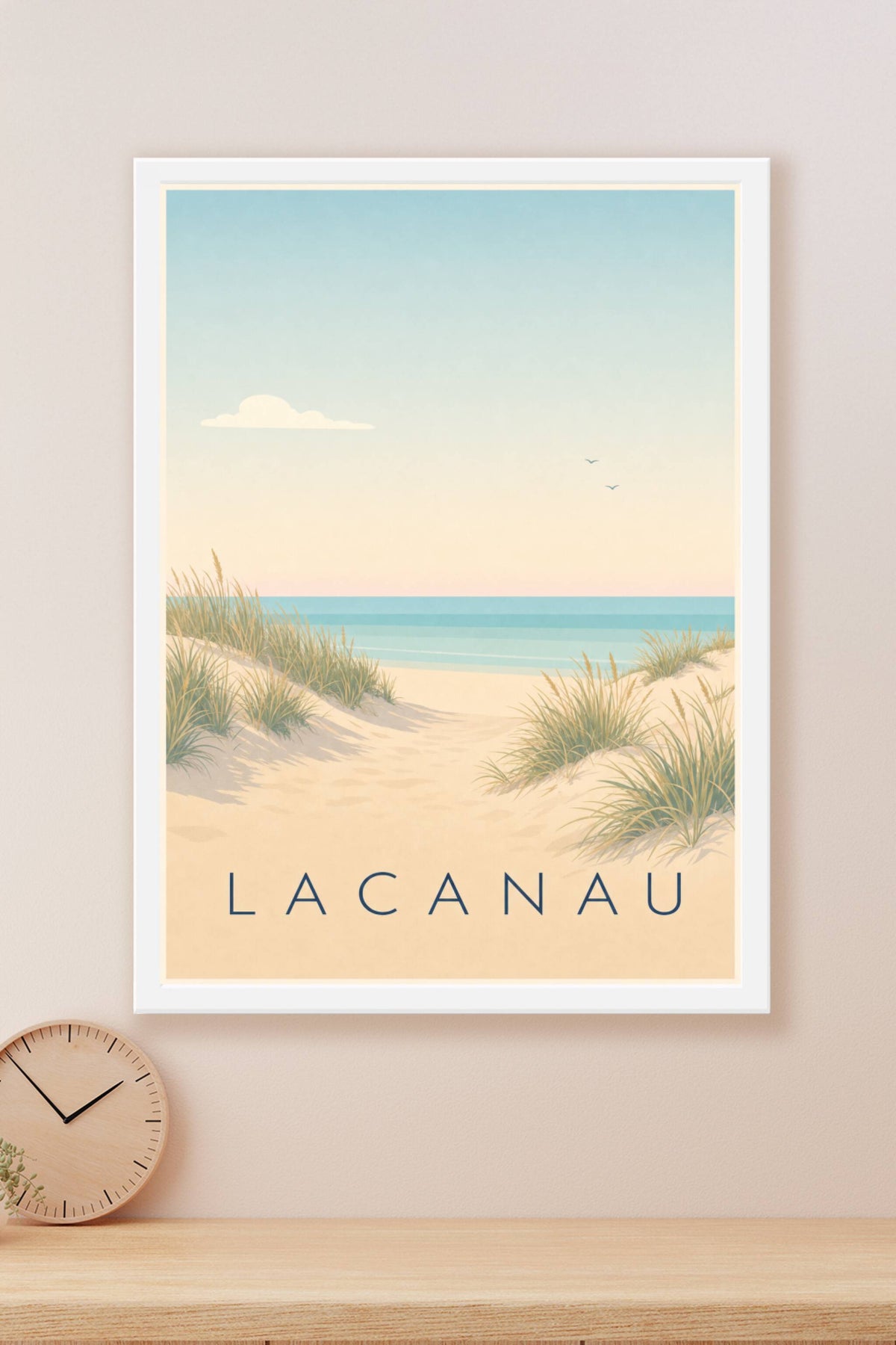 Affiche de Lacanau, poster vague et bunkers