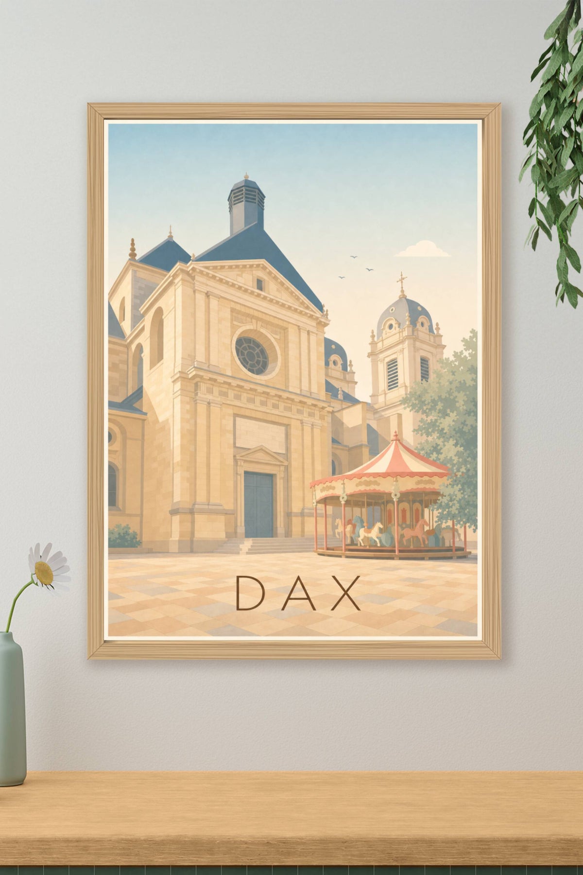 Affiche de Dax, poster avec manège rétro