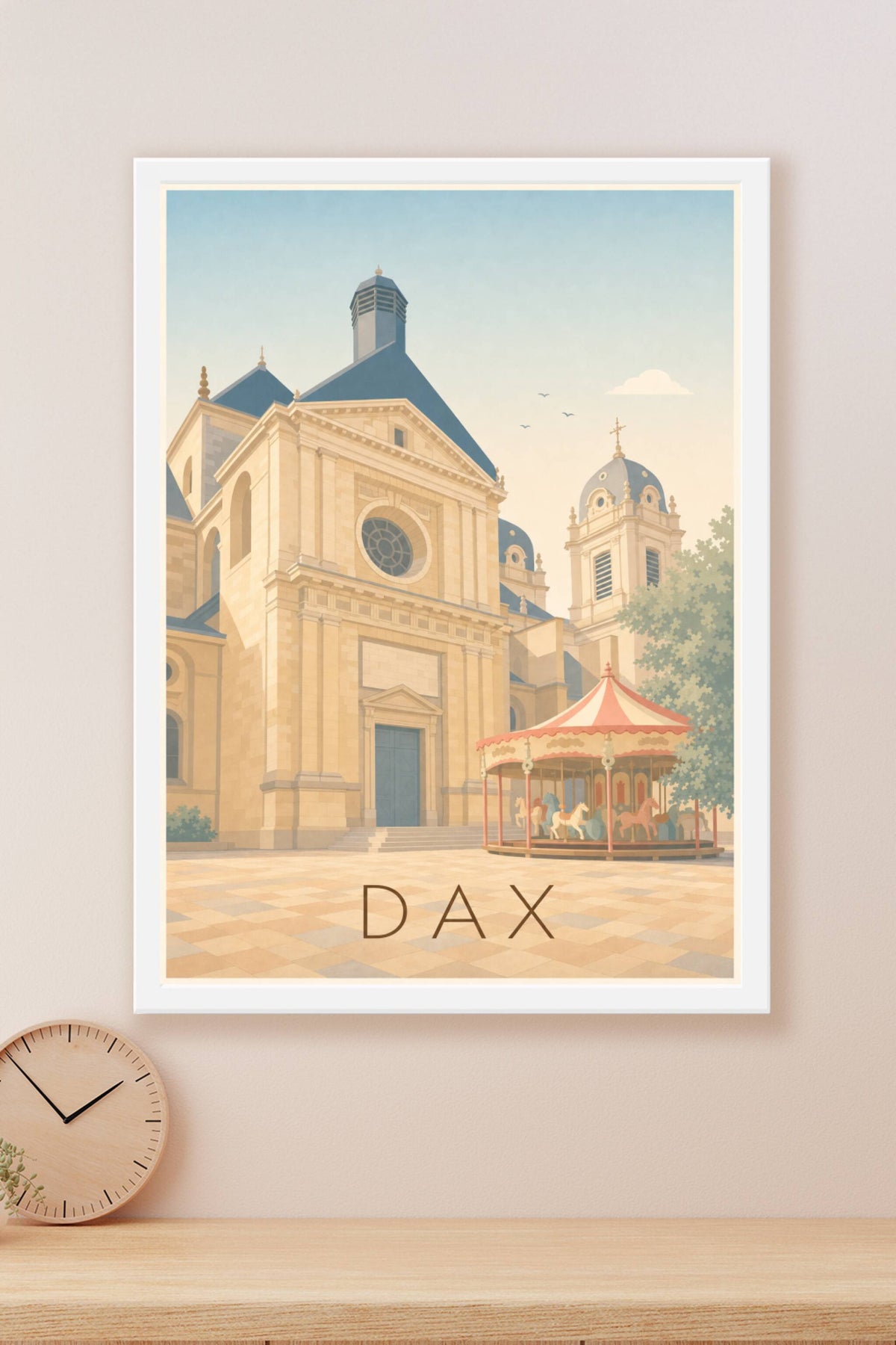 Affiche de Dax, poster avec manège rétro