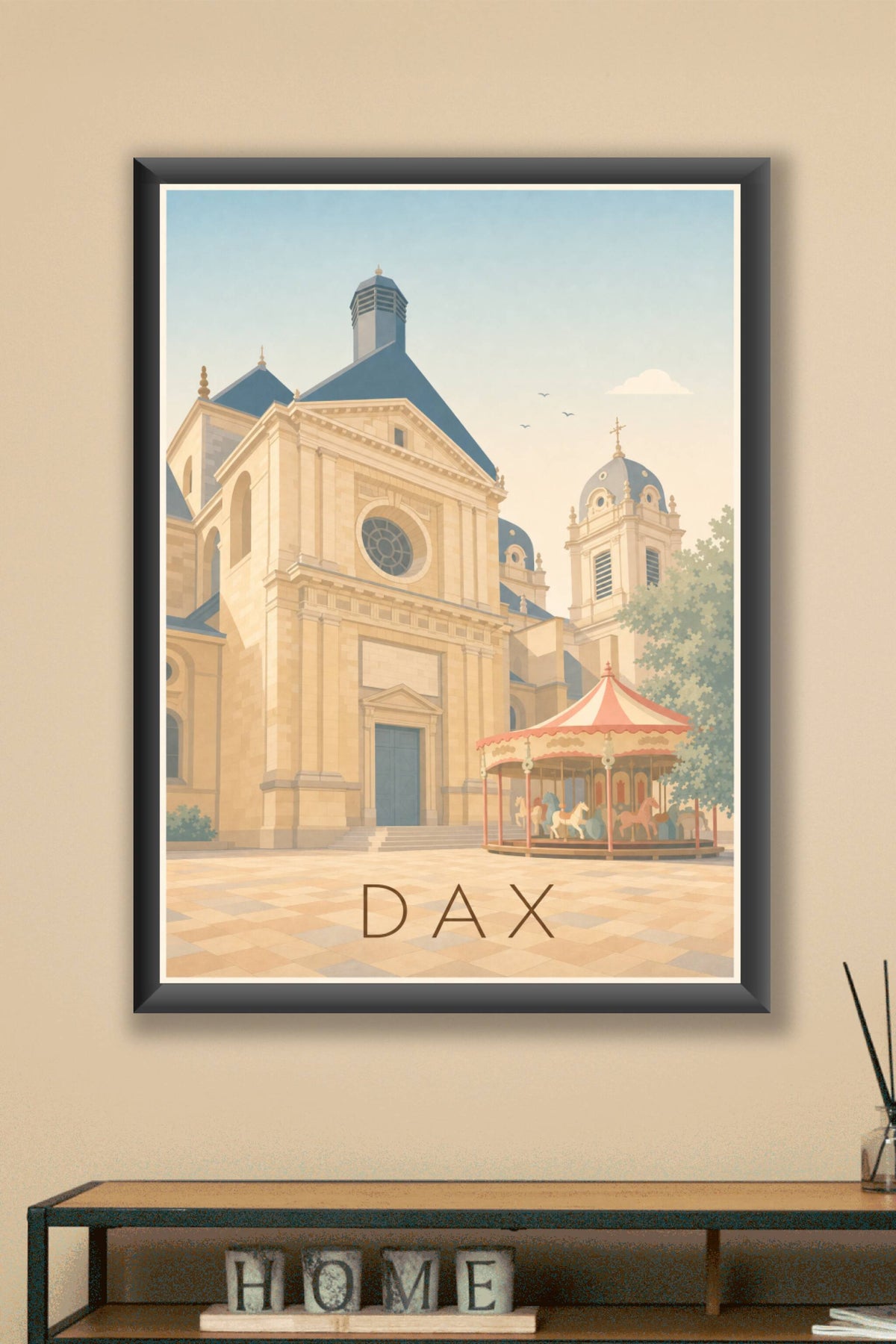 Affiche de Dax, poster avec manège rétro