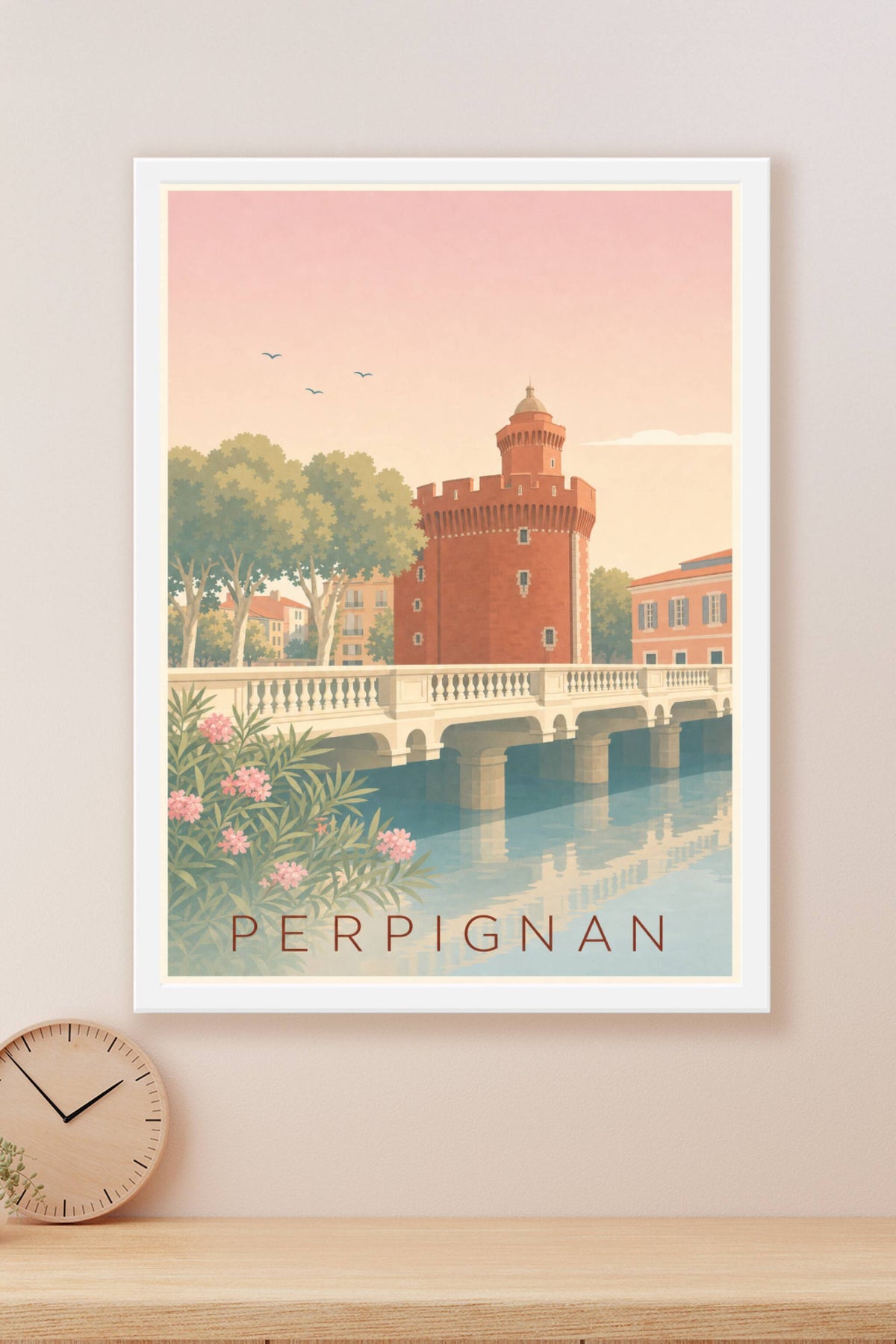 Affiche de Perpignan, poster vintage Le Castillet