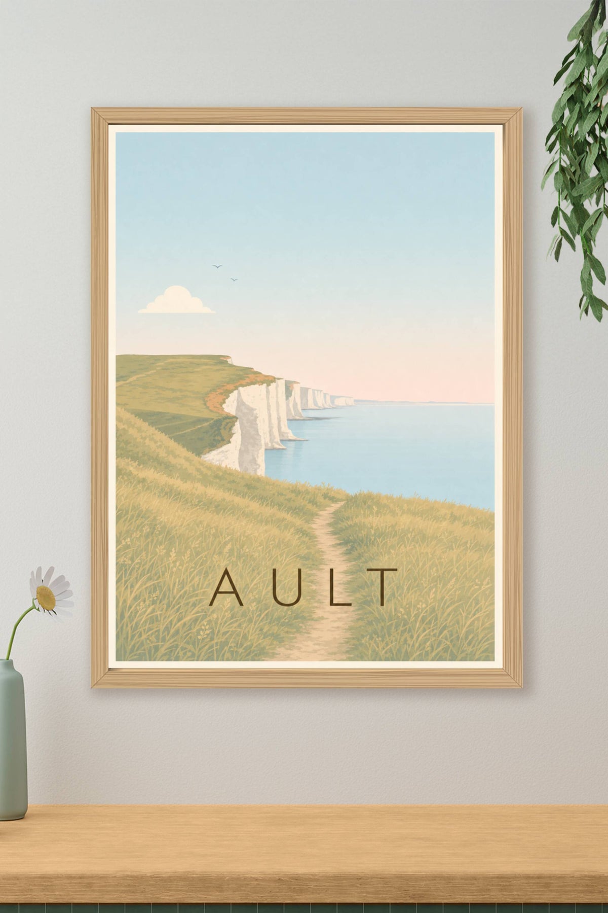 Affiche d'Ault, poster falaises de craie