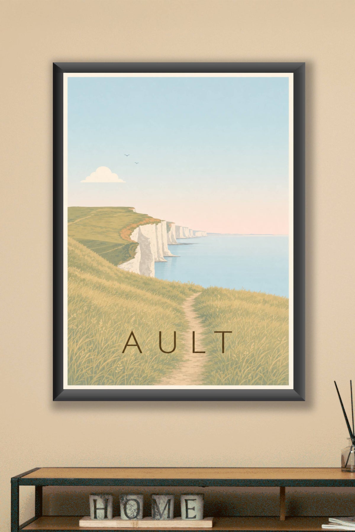 Affiche d'Ault, poster falaises de craie
