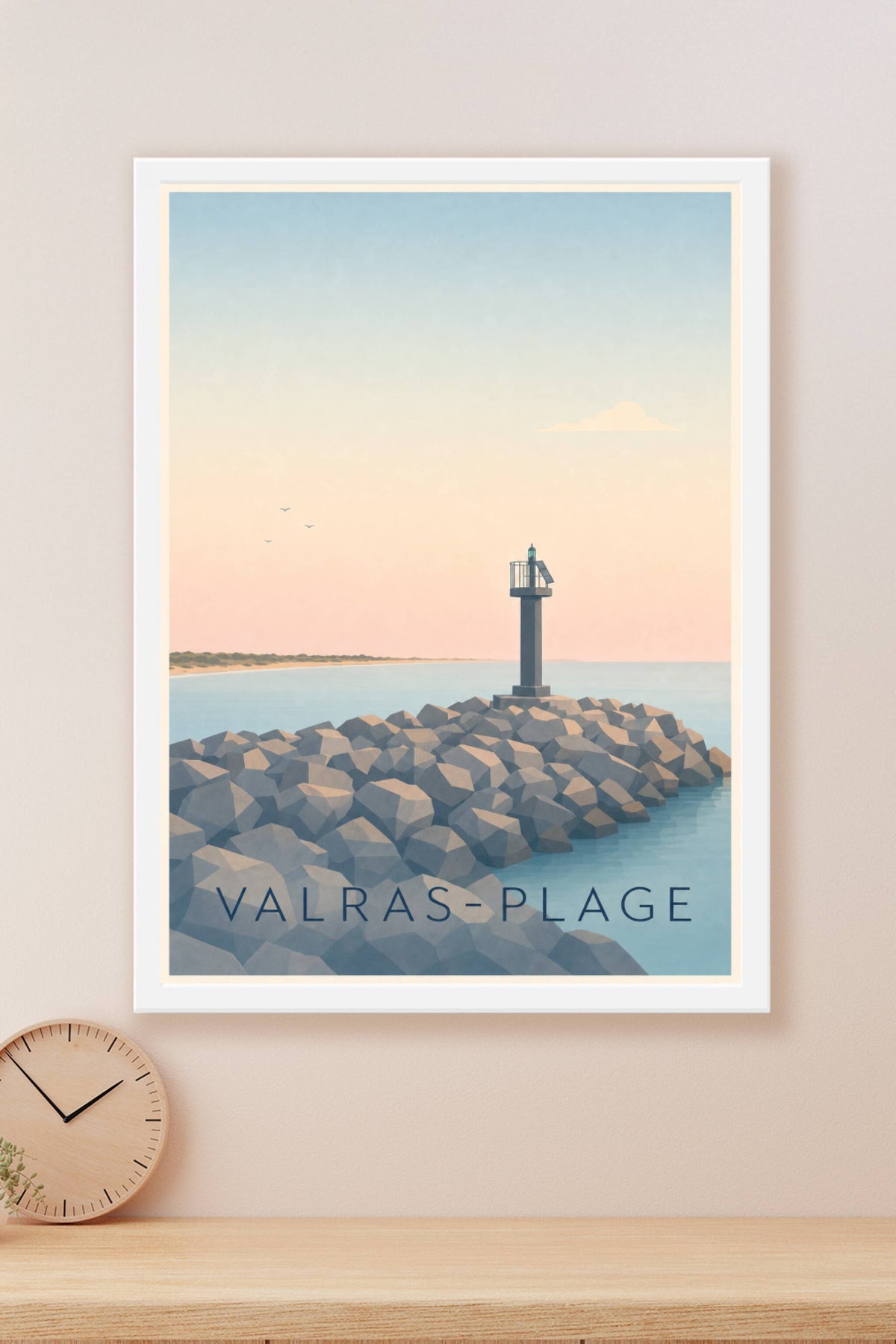 Affiche de Valras-Plage, poster phare et jetée