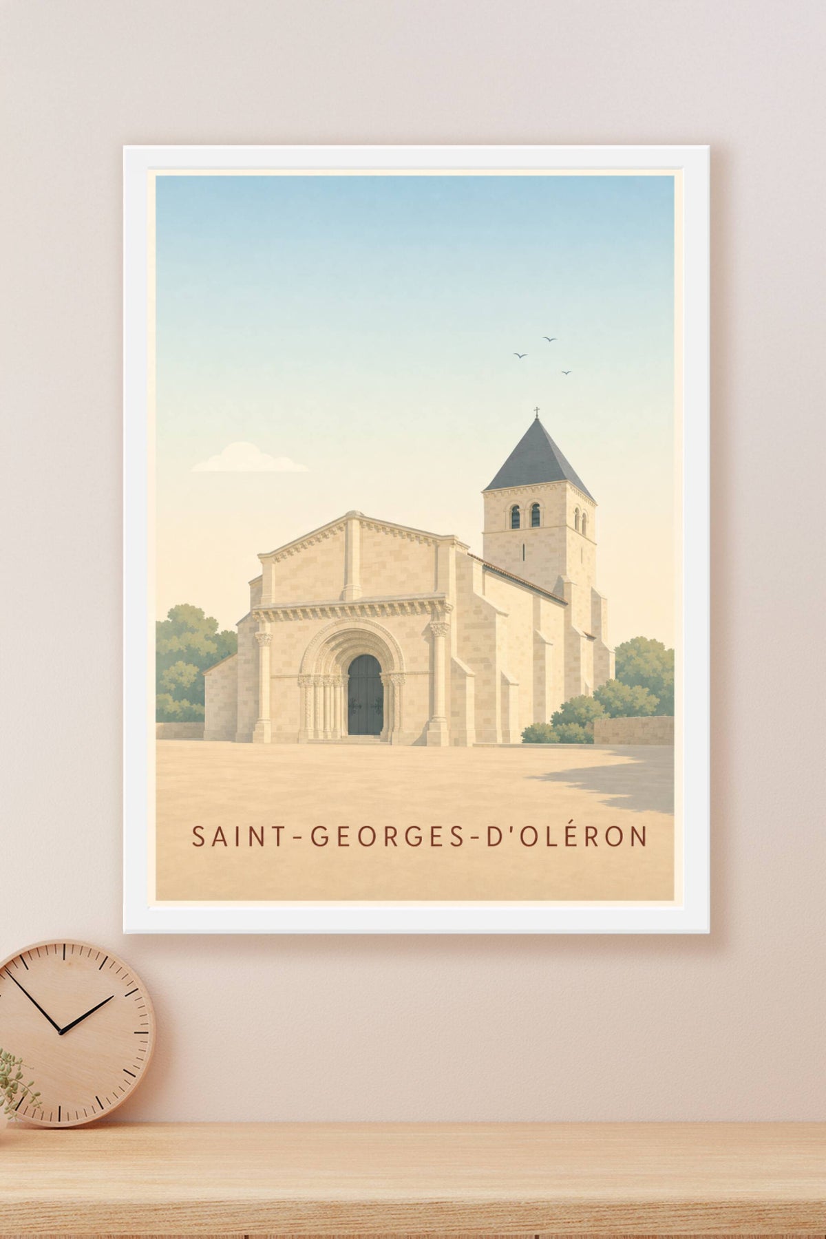 Affiche de Saint-Georges-d'Oléron, poster église romane
