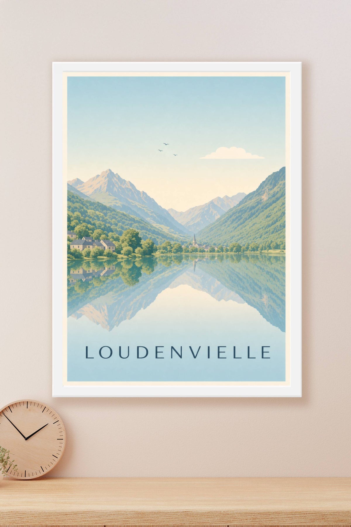 Affiche de Loudenvielle, poster lac et montagnes