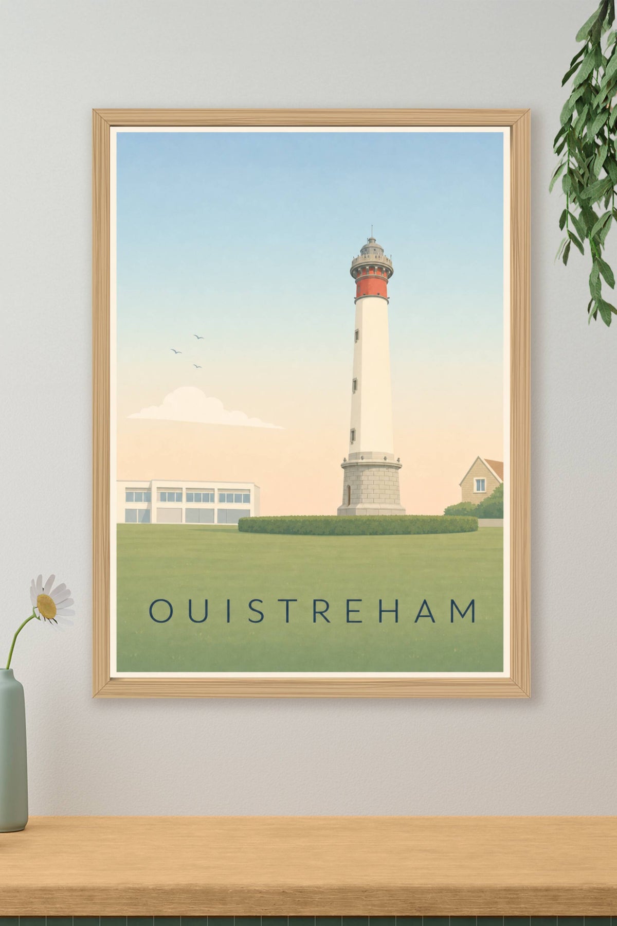 Affiche de Ouistreham, poster du phare normand