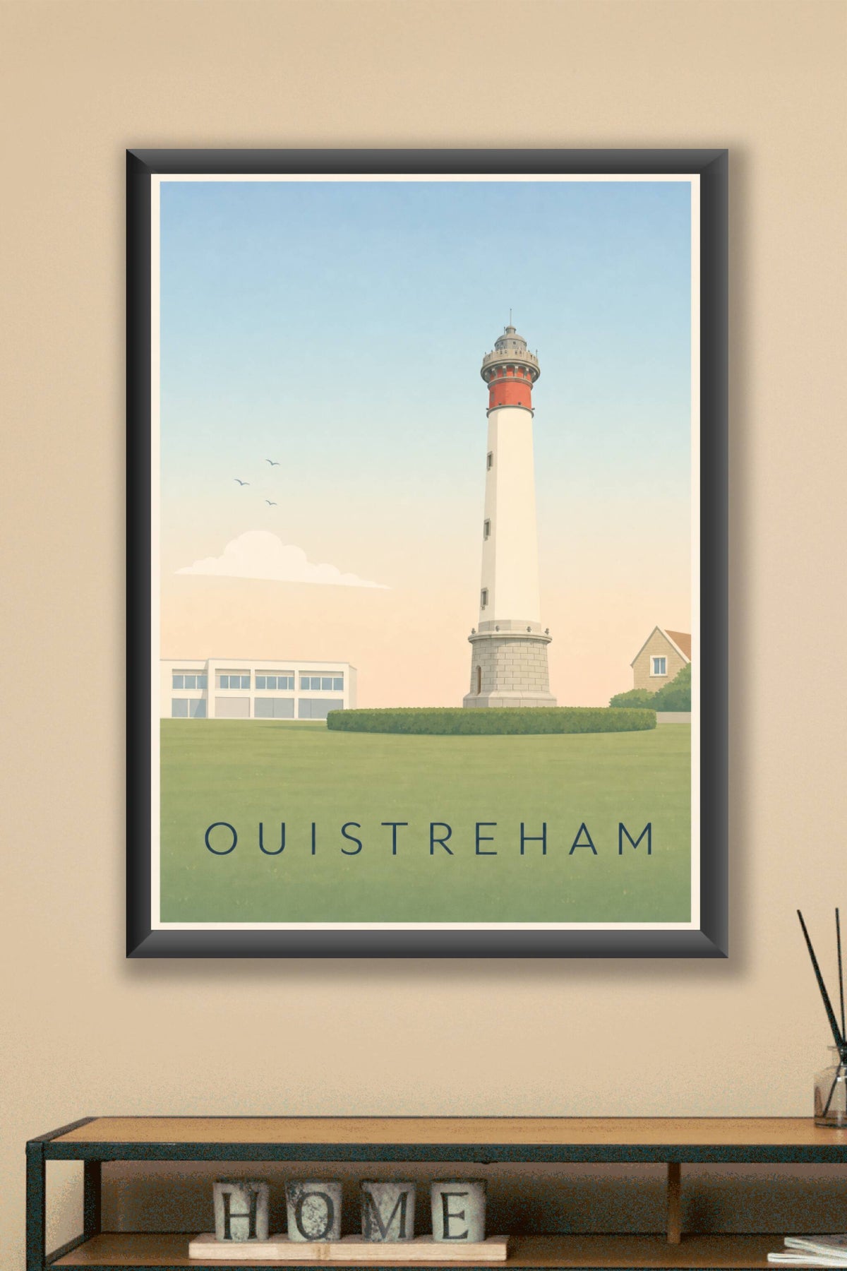 Affiche de Ouistreham, poster du phare normand