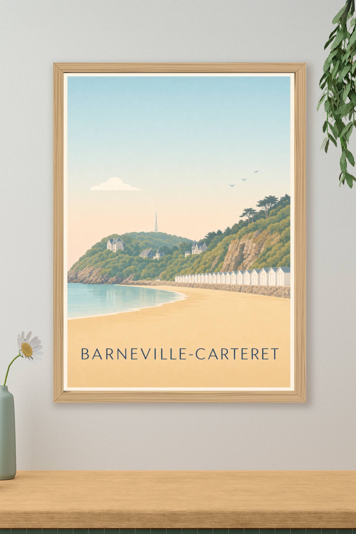 Poster de Barneville-Carteret, cabines de plage