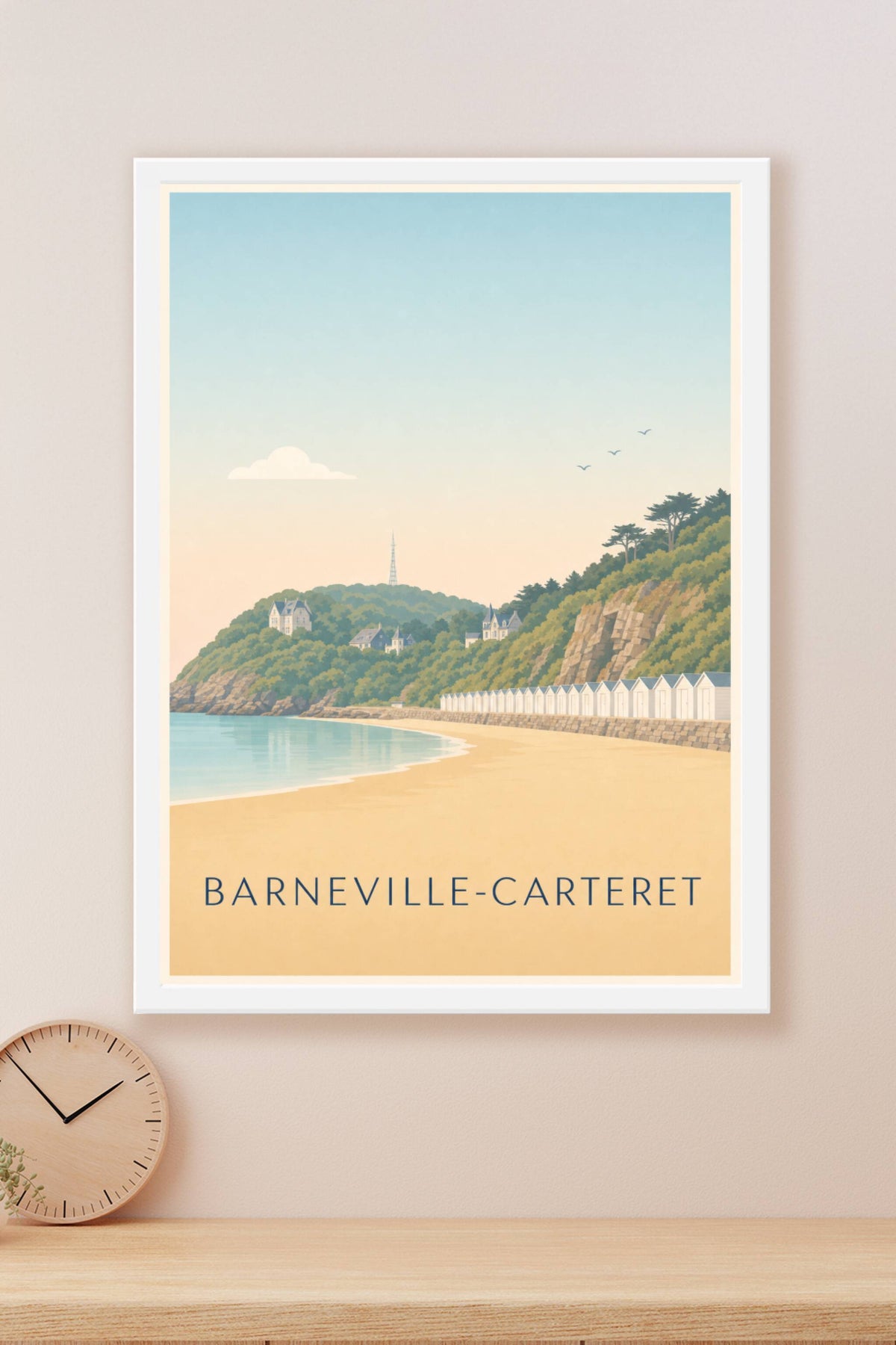 Poster de Barneville-Carteret, cabines de plage