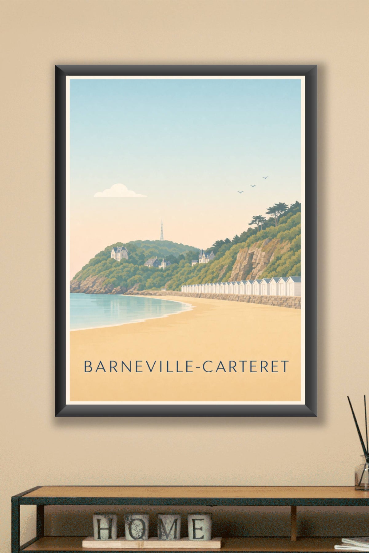 Poster de Barneville-Carteret, cabines de plage