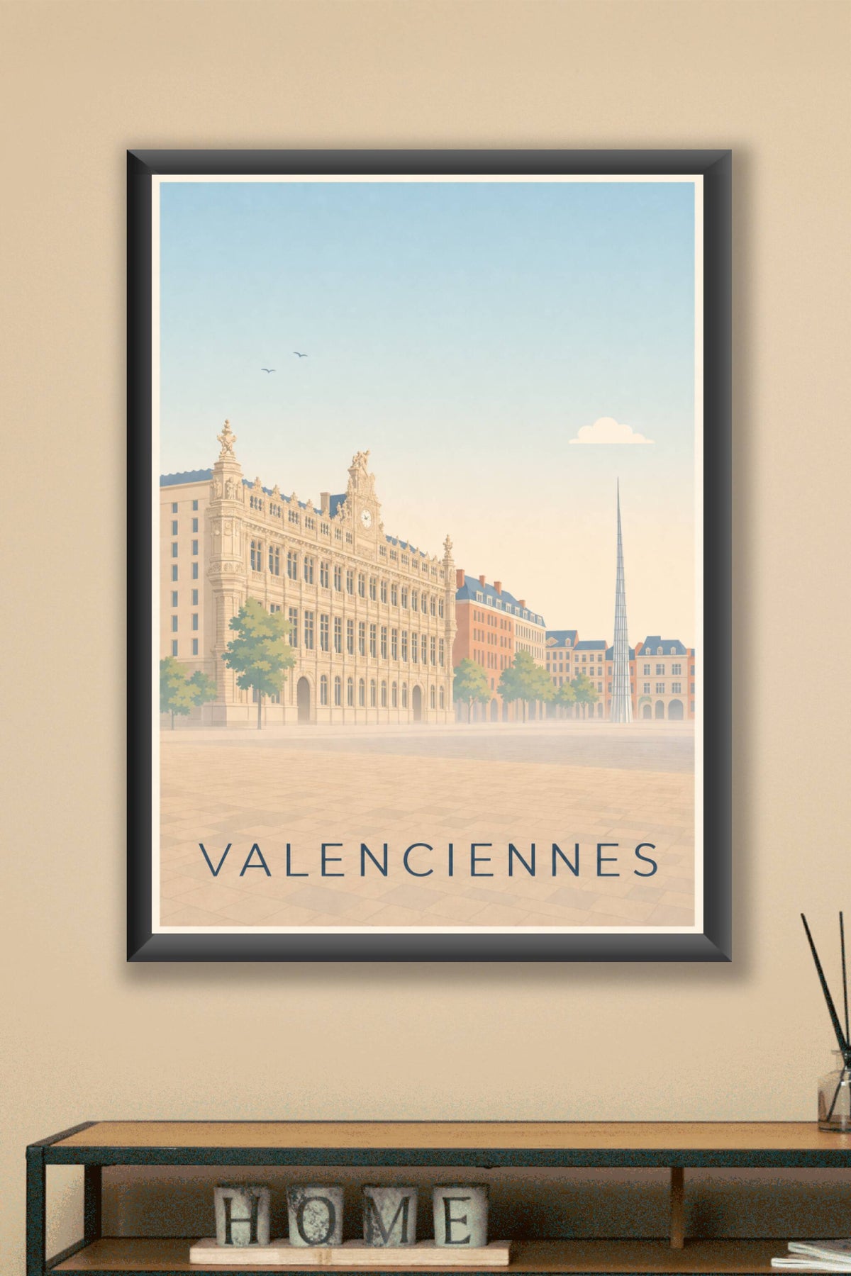 Affiche de Valenciennes, poster de la Place d'Armes