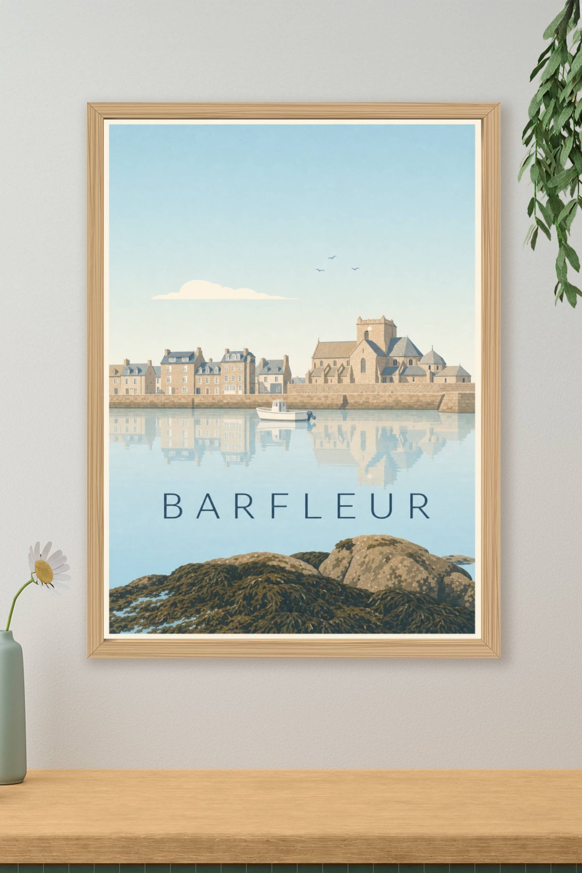 Affiche de Barfleur, poster village de Normandie