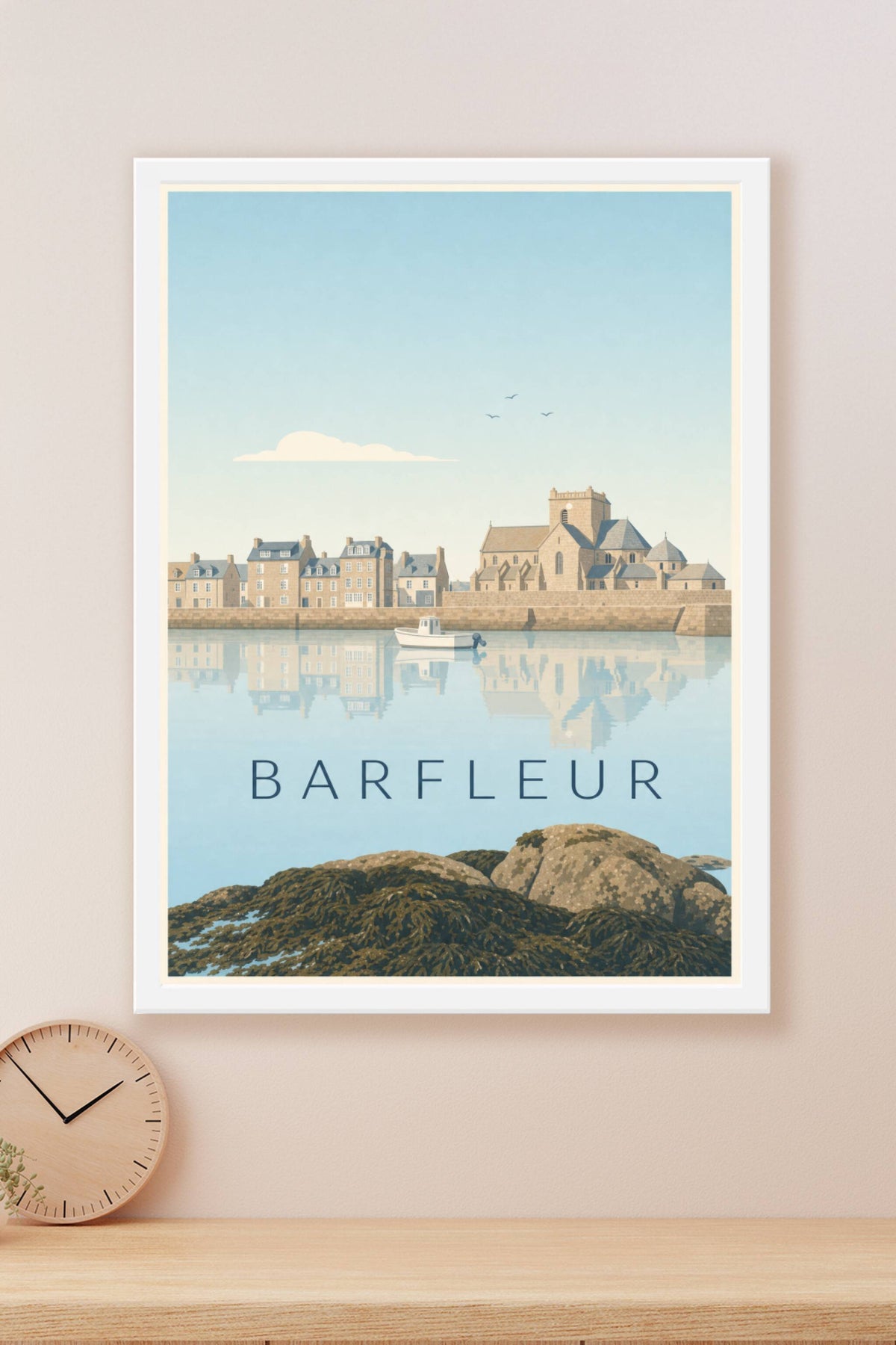 Affiche de Barfleur, poster village de Normandie