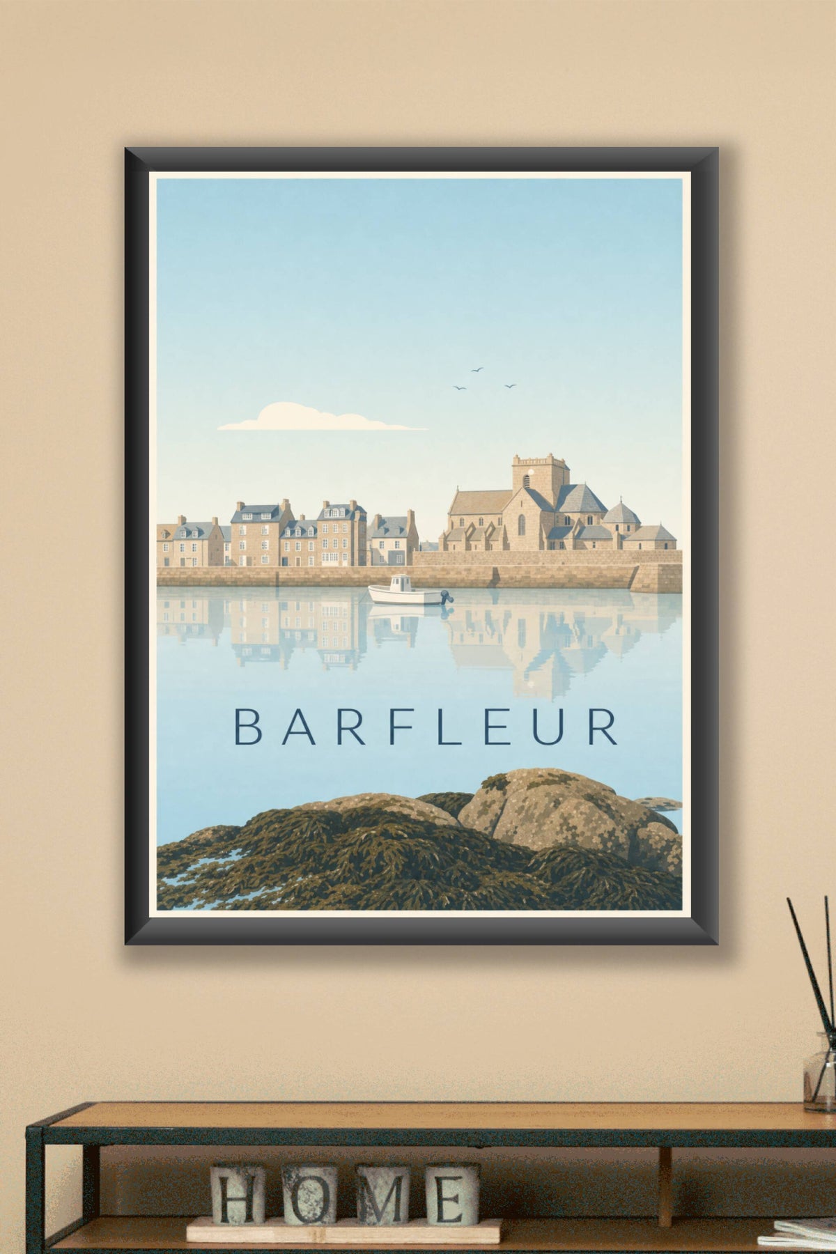 Affiche de Barfleur, poster village de Normandie