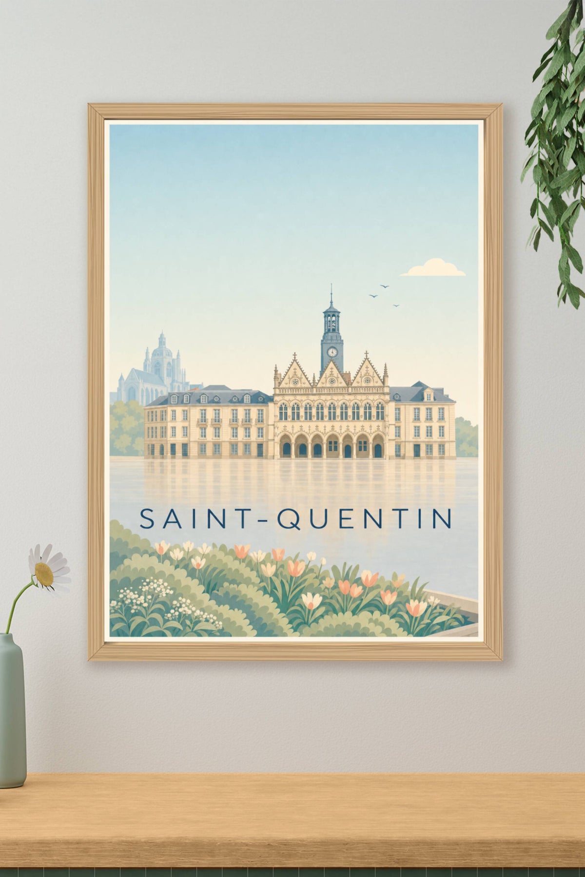 Affiche de Saint-Quentin, poster architecture Art déco