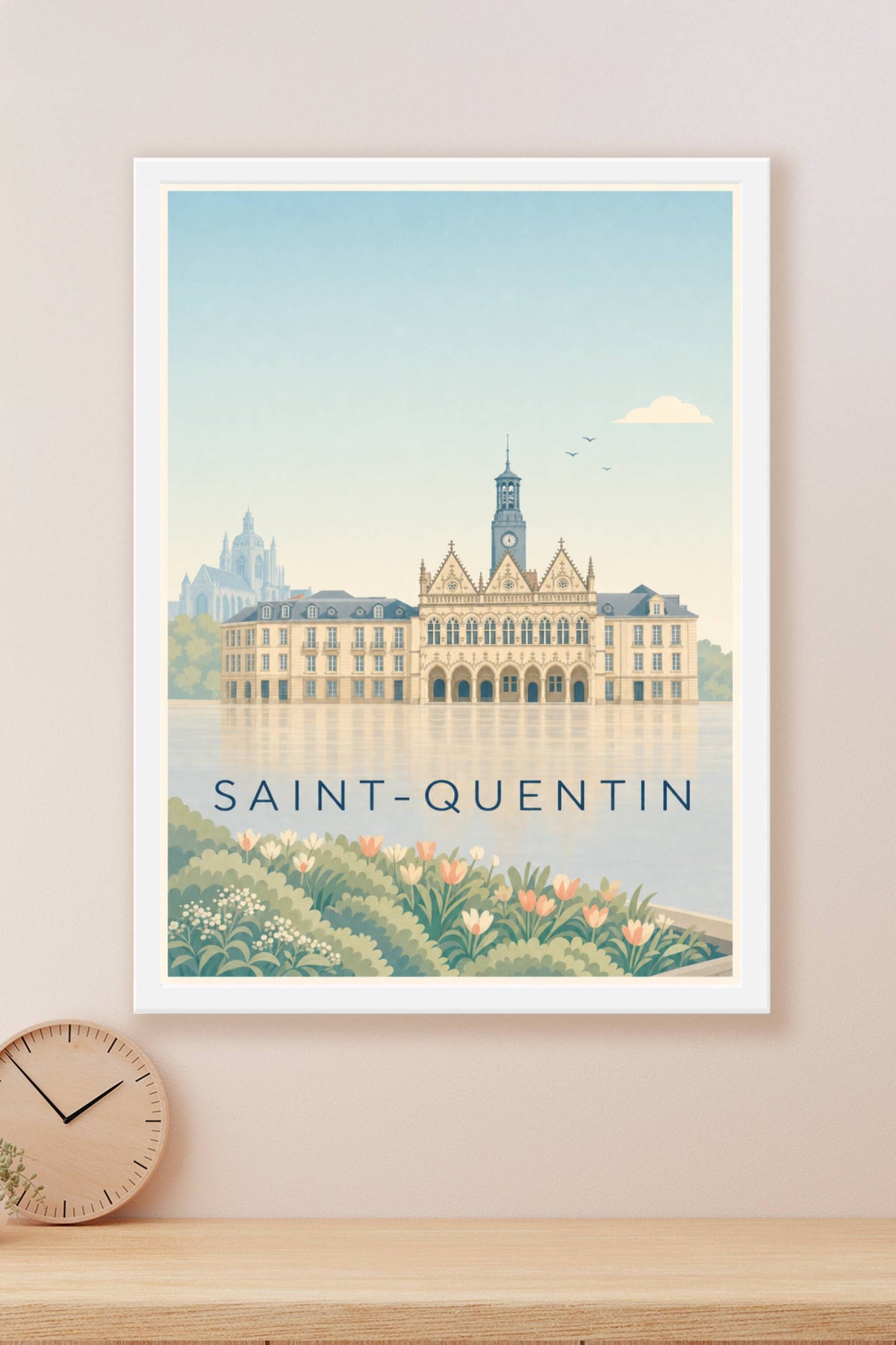 Affiche de Saint-Quentin, poster architecture Art déco