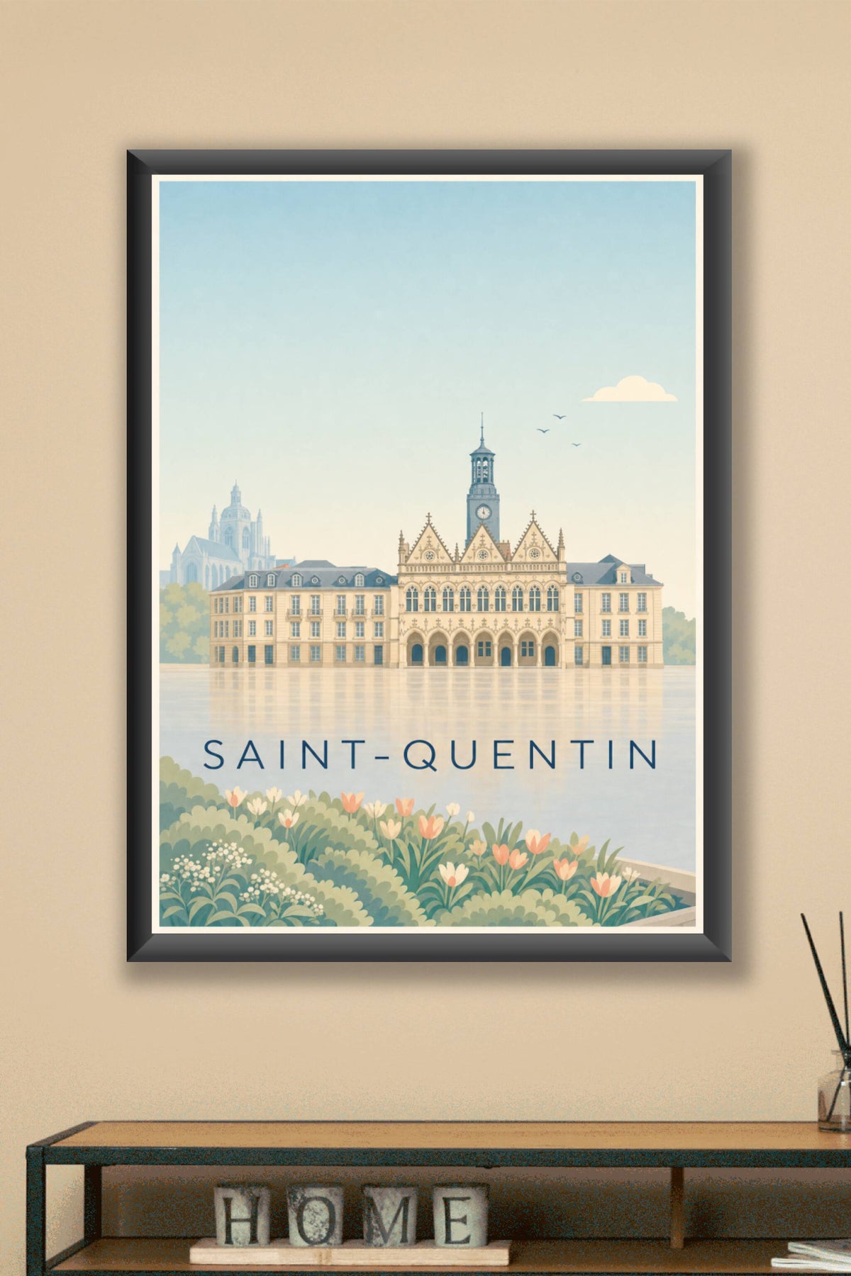 Affiche de Saint-Quentin, poster architecture Art déco