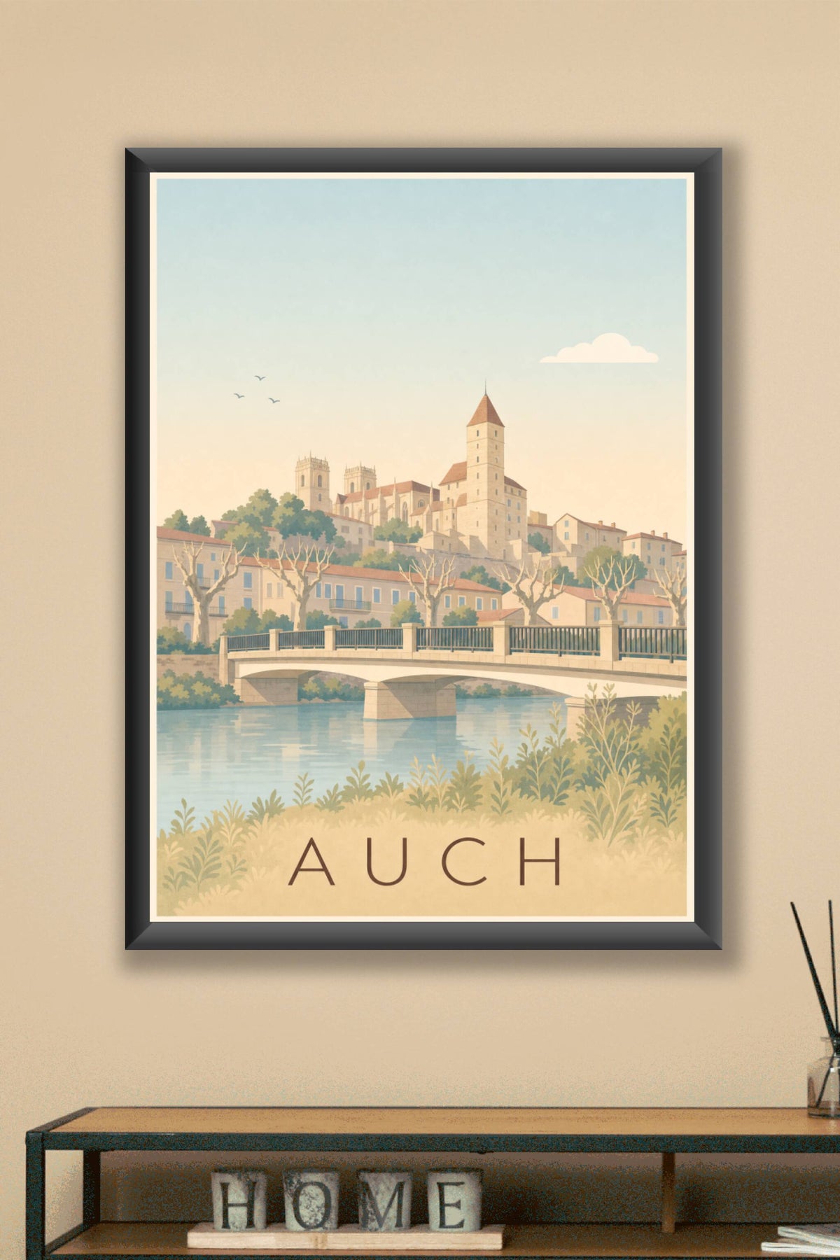 Affiche d'Auch, poster de la Cathédrale Sainte-Marie