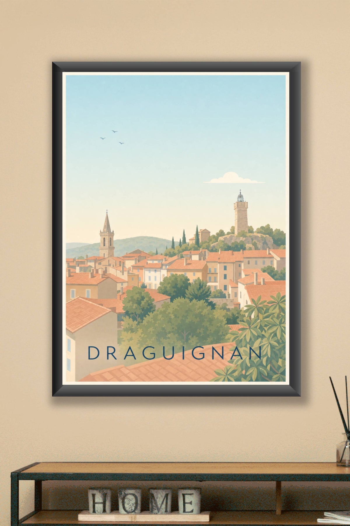 Affiche de Draguignan, poster de la Tour de l'Horloge