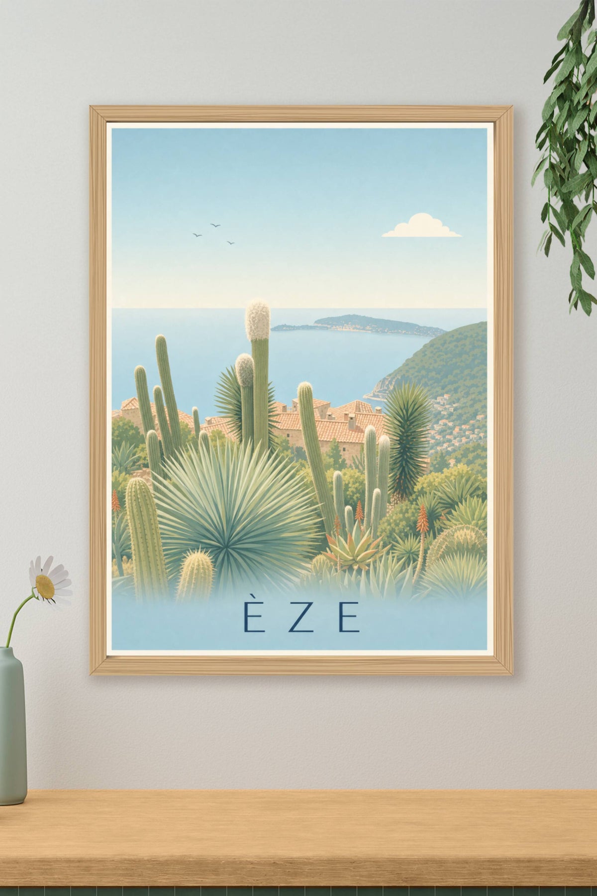 Affiche d'Èze, poster jardin exotique