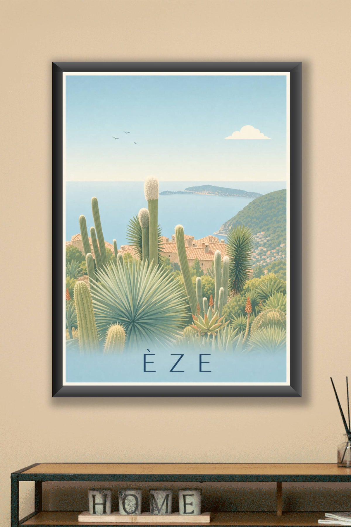 Affiche d'Èze, poster jardin exotique