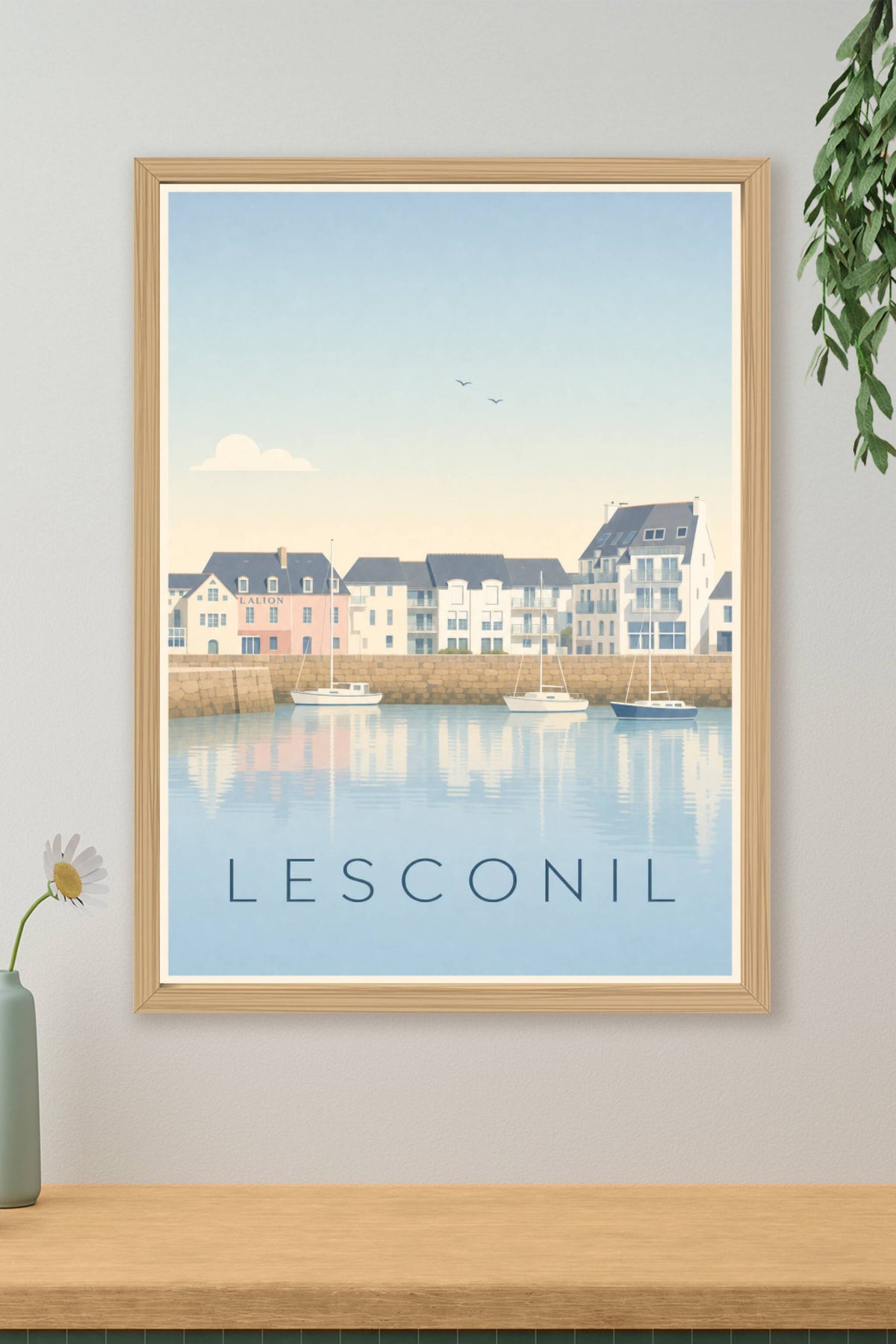 Affiche de Lesconil, poster bateaux du port