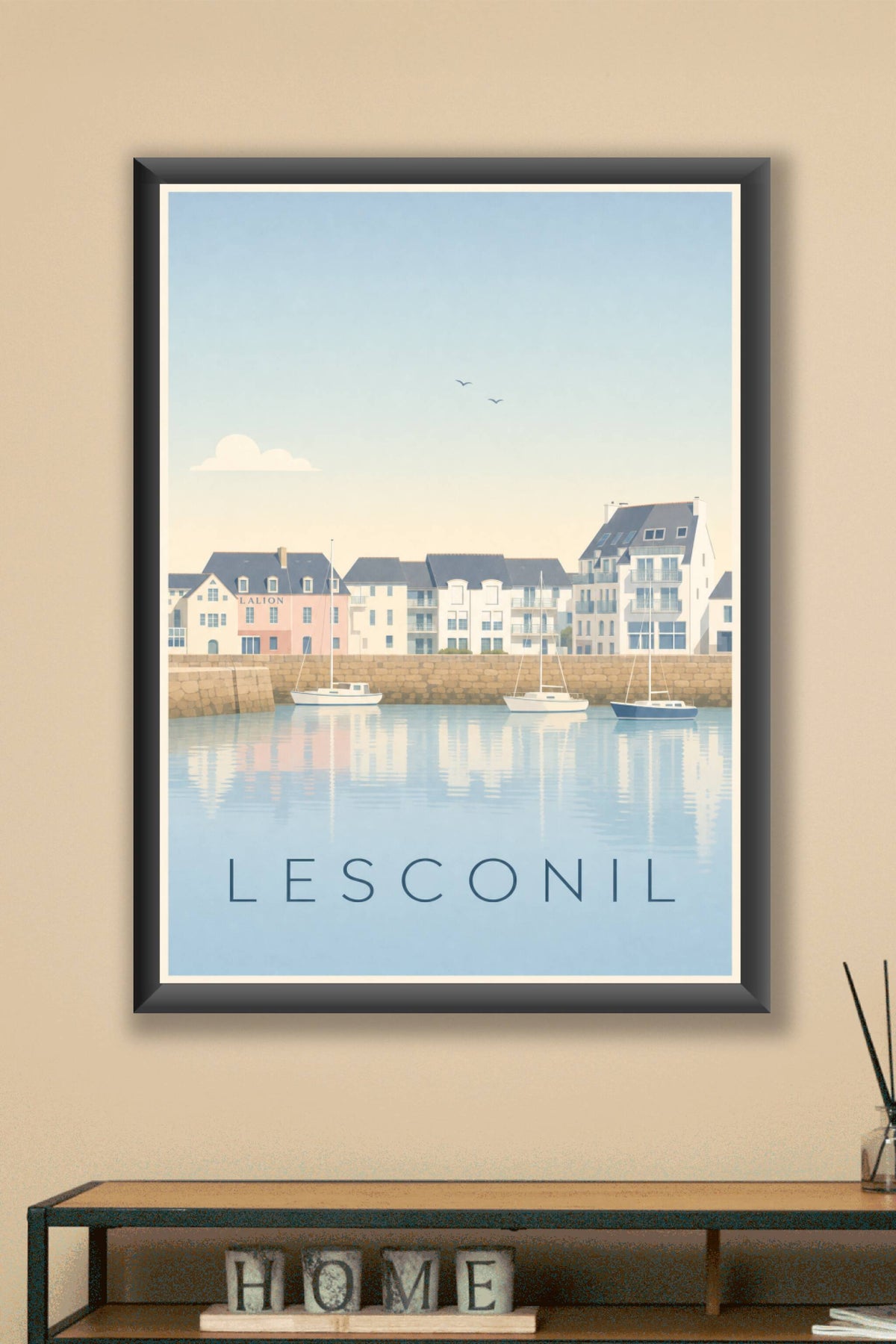 Affiche de Lesconil, poster bateaux du port