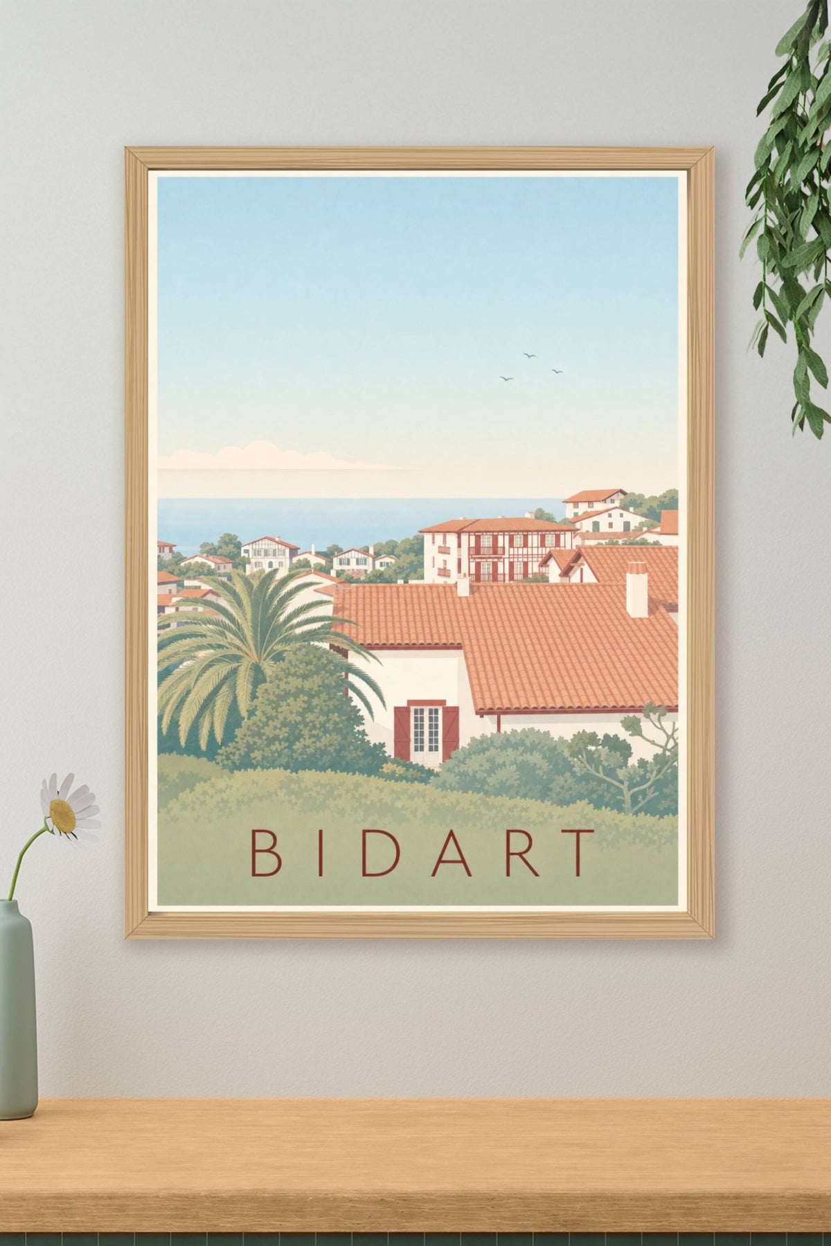 Affiche Bidart, poster décoratif Pays Basque