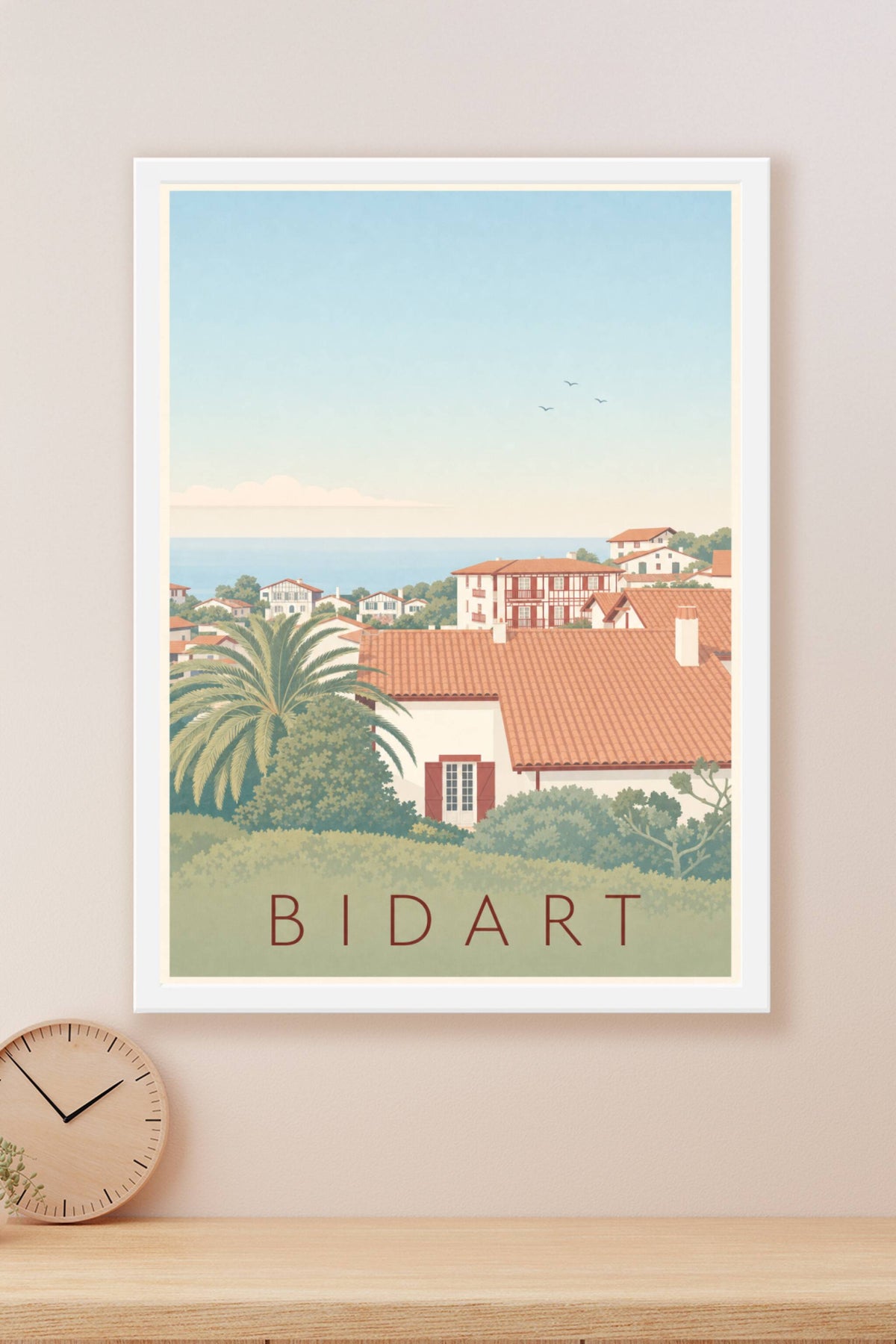 Affiche Bidart, poster décoratif Pays Basque