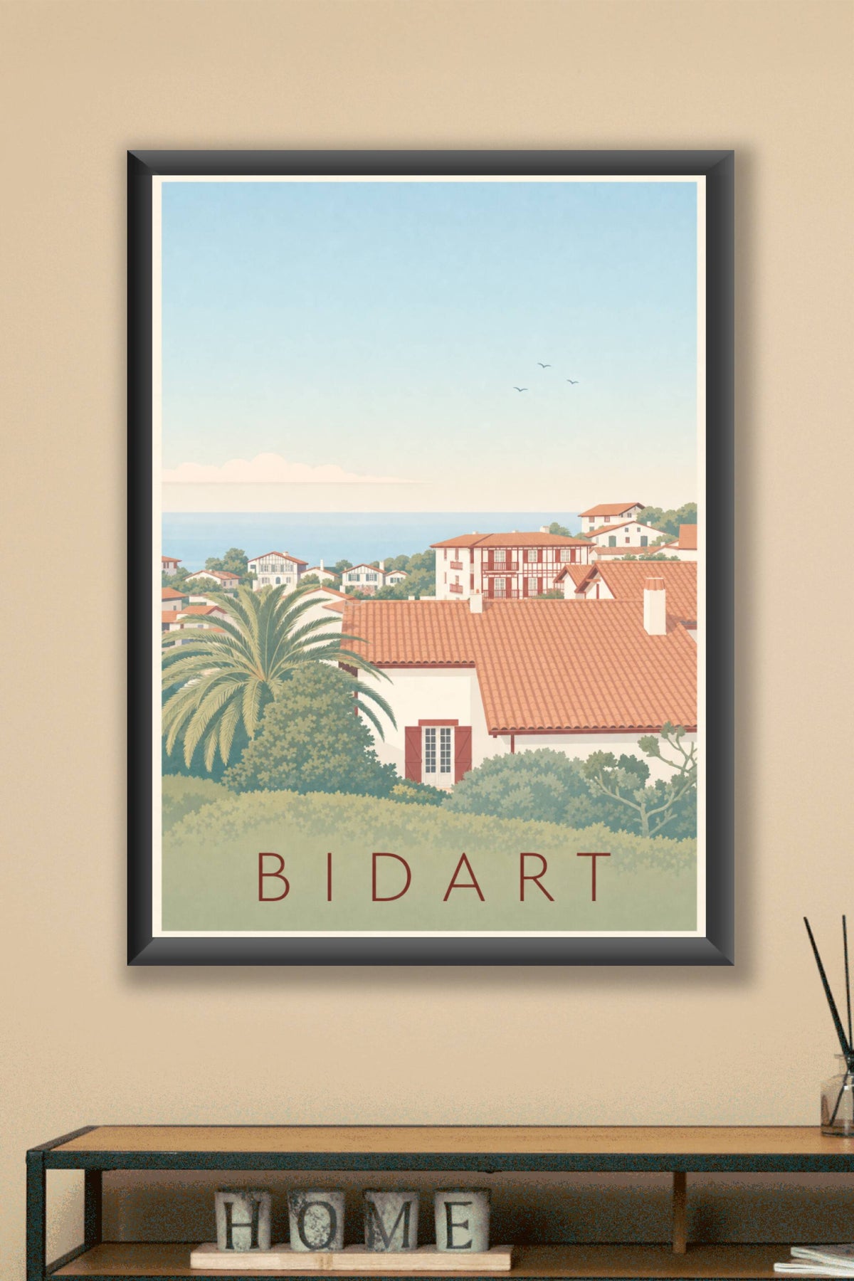 Affiche Bidart, poster décoratif Pays Basque
