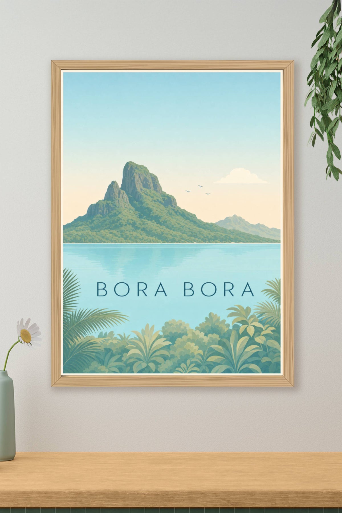 Affiche de Bora Bora, poster lagon tropical