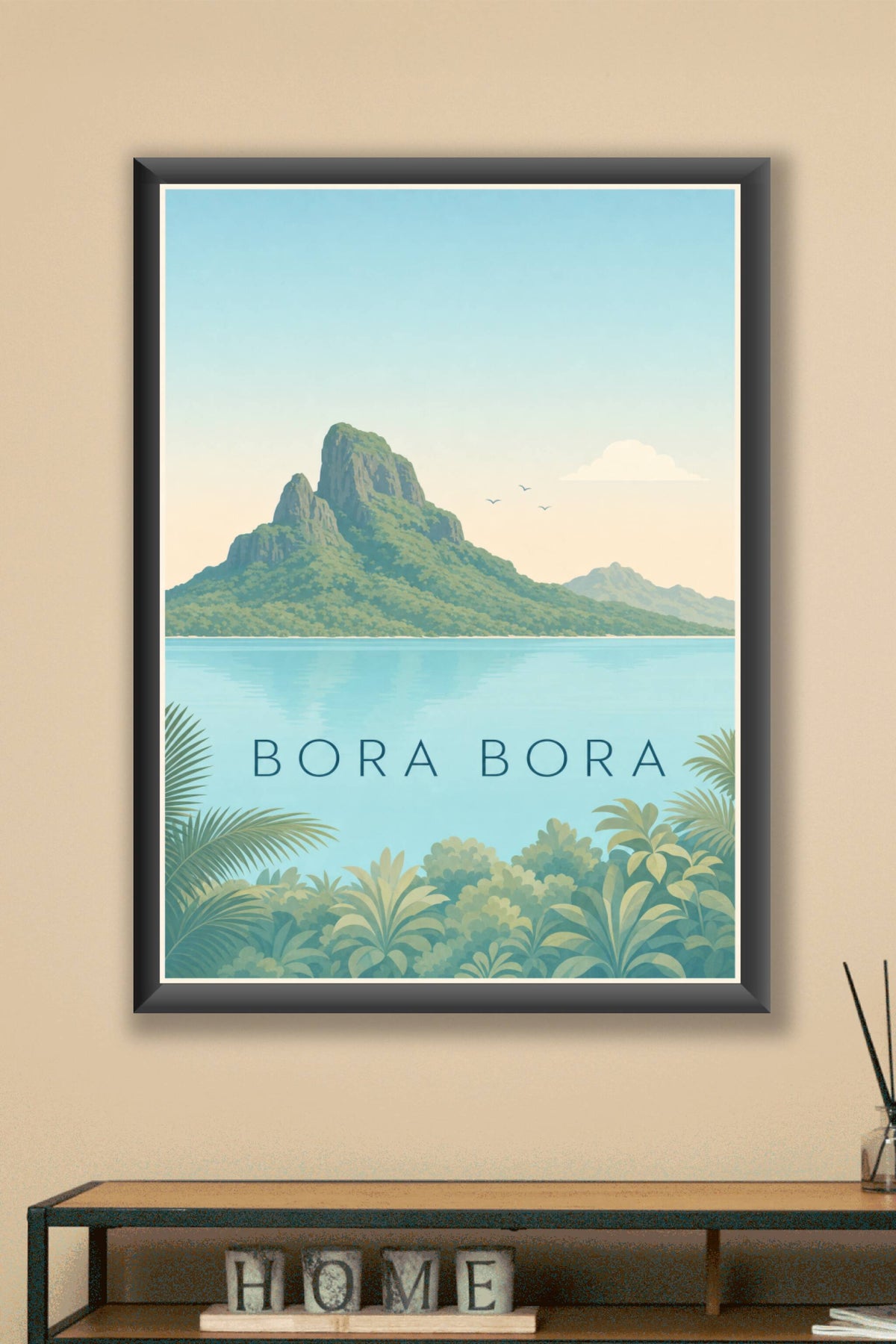 Affiche de Bora Bora, poster lagon tropical