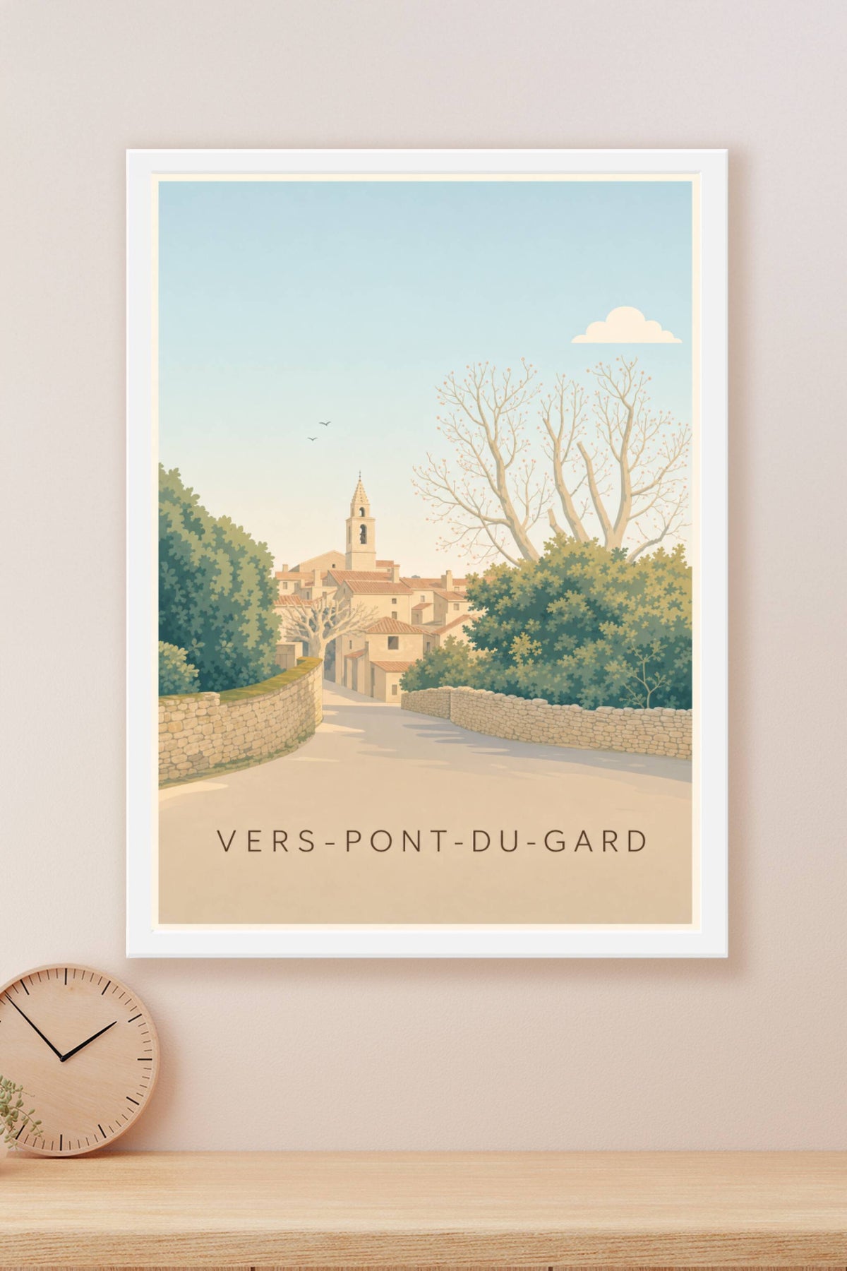 Affiche de Vers-Pont-du-Gard, poster murets en pierre