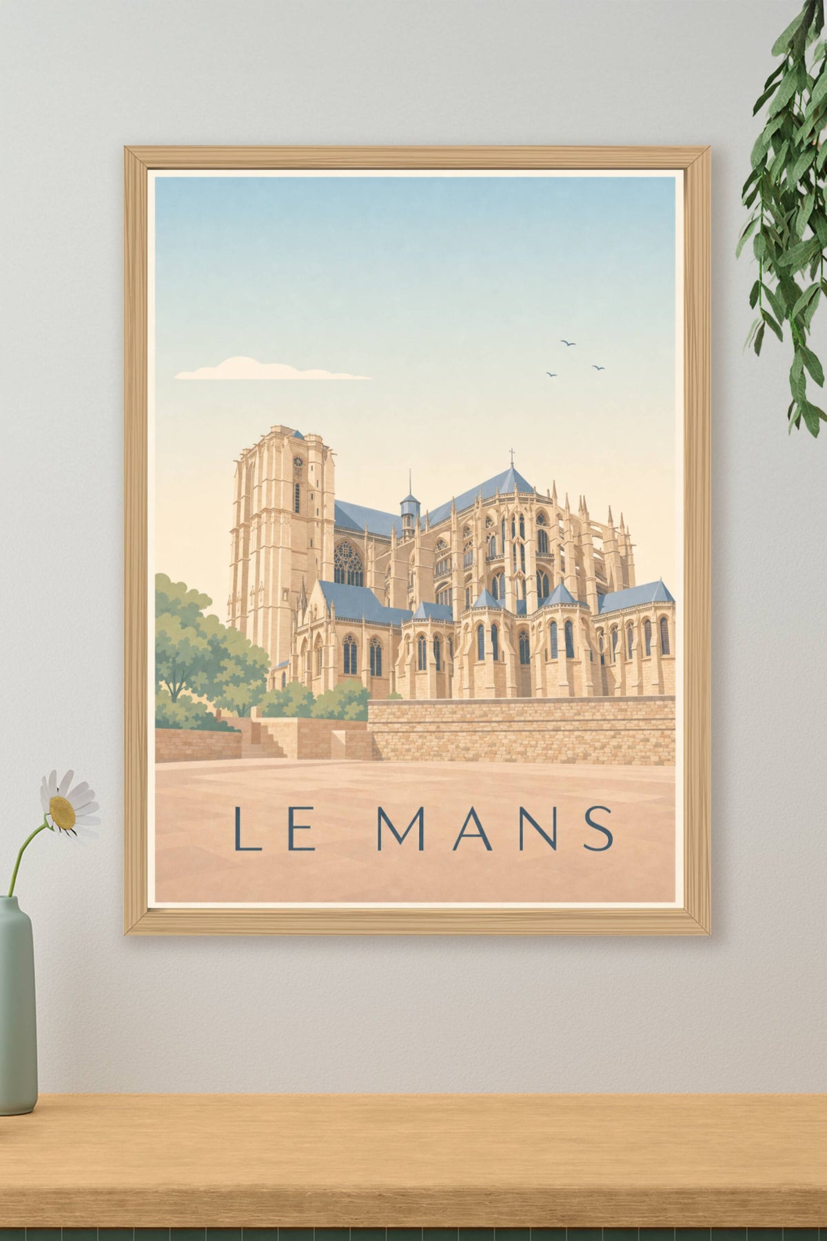 Affiche Le Mans, poster de la Cathédrale Saint-Julien