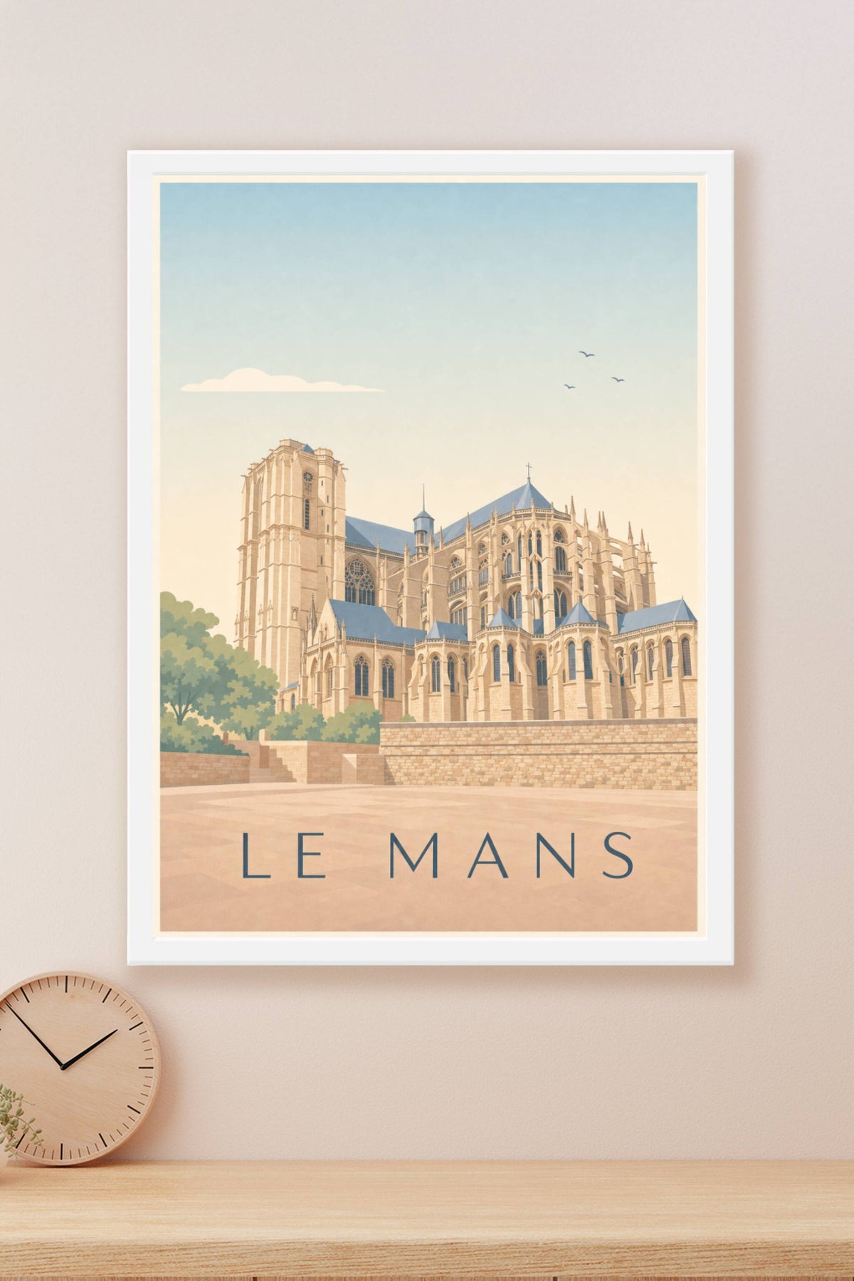 Affiche Le Mans, poster de la Cathédrale Saint-Julien