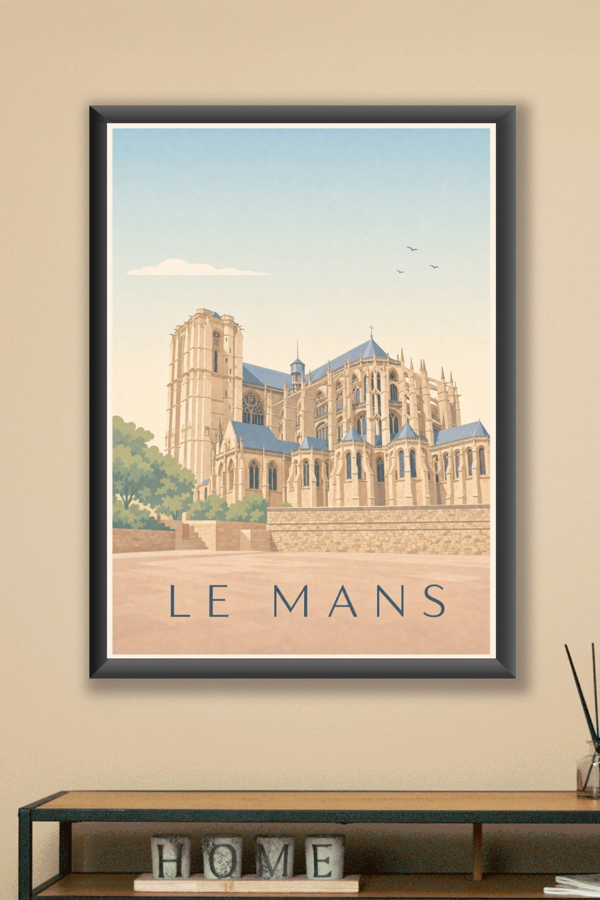 Affiche Le Mans, poster de la Cathédrale Saint-Julien
