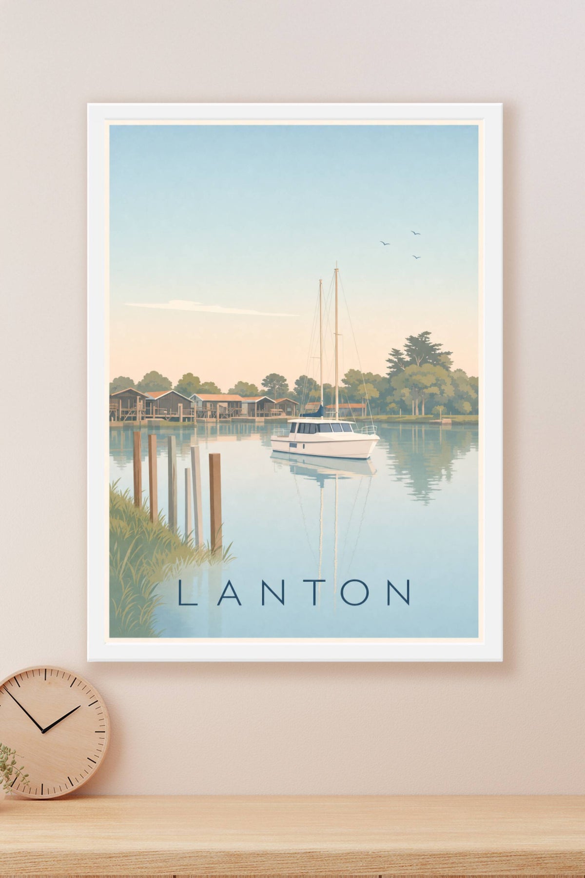 Affiche de Lanton, poster port du Bassin d'Arcachon