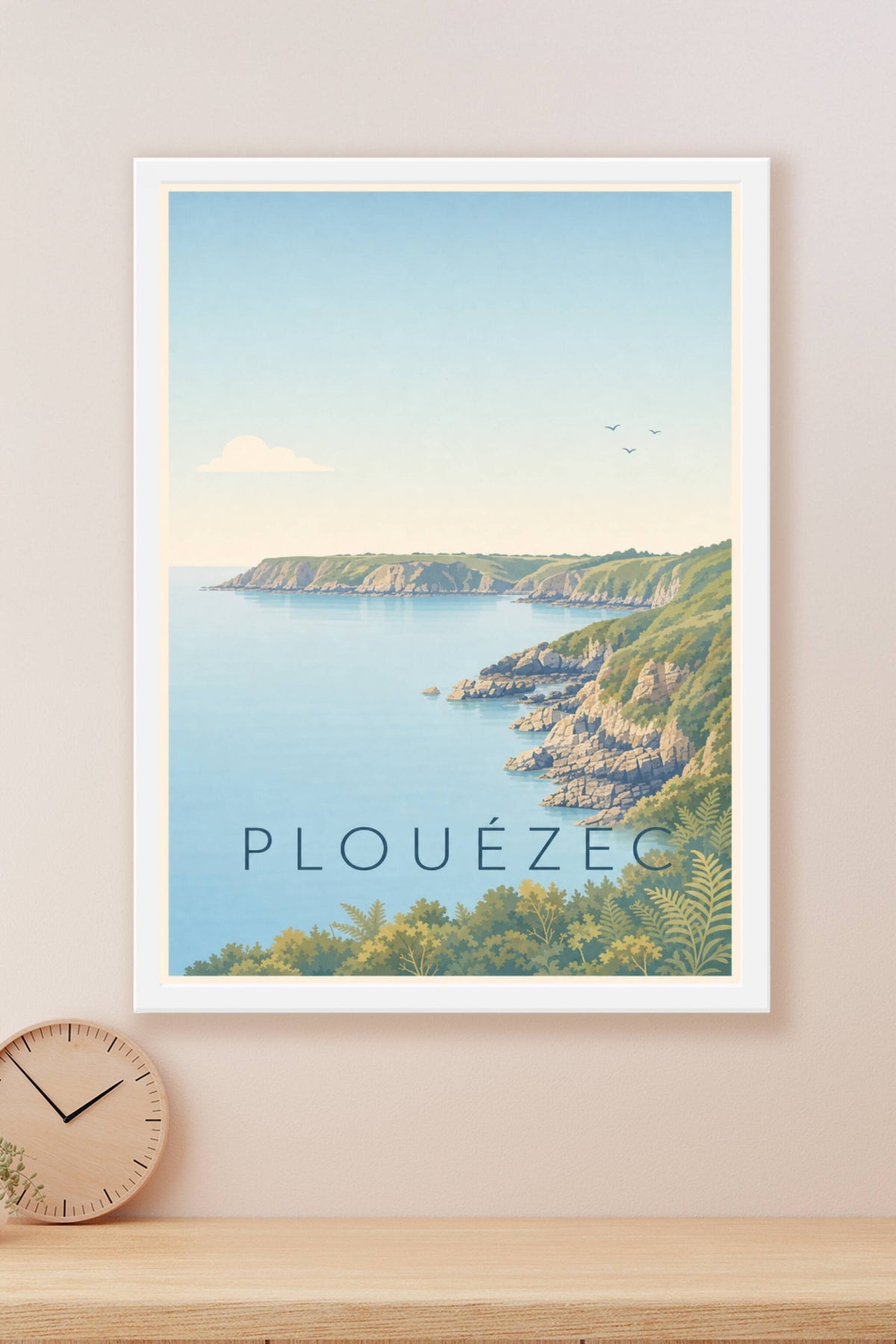 Affiche de Plouézec, poster falaises de Bretagne