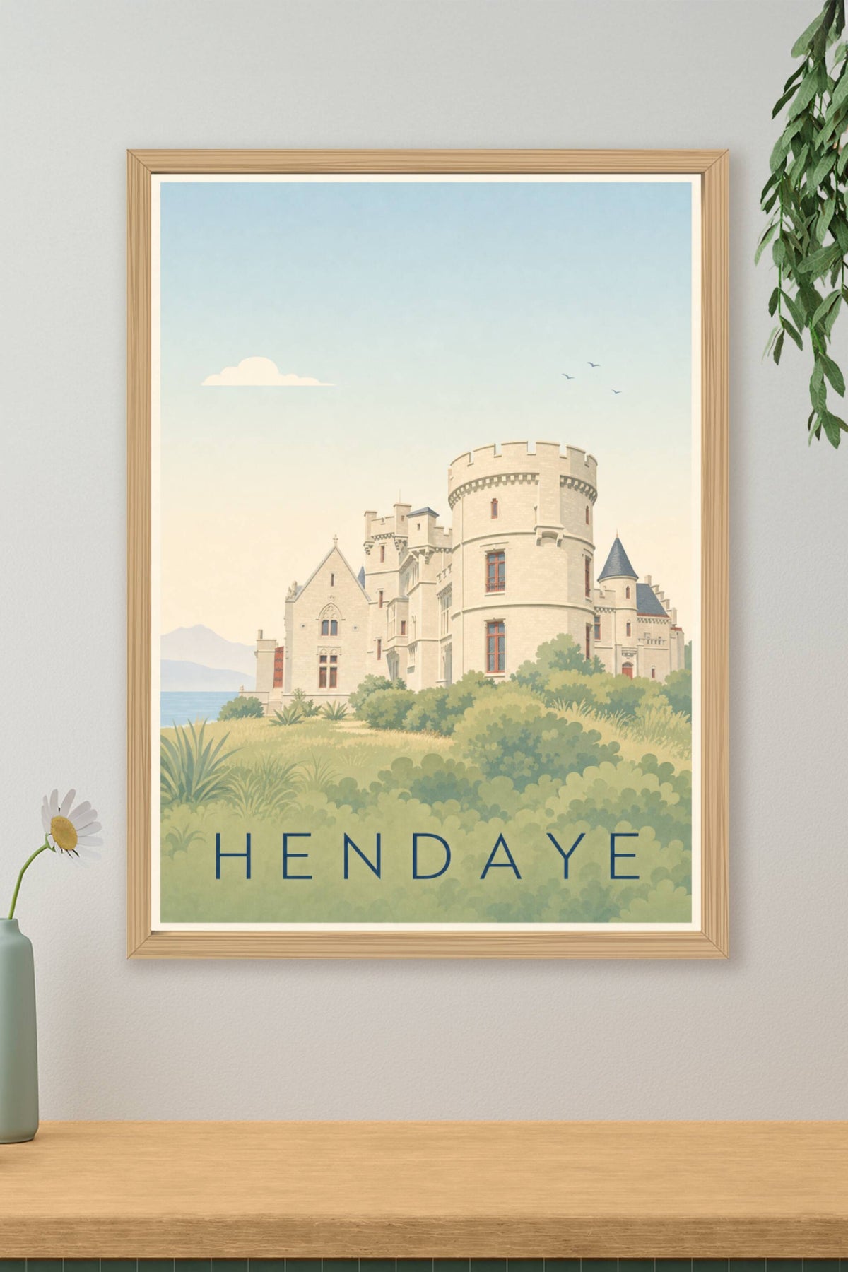 Affiche d'Hendaye, poster Château Abbadia