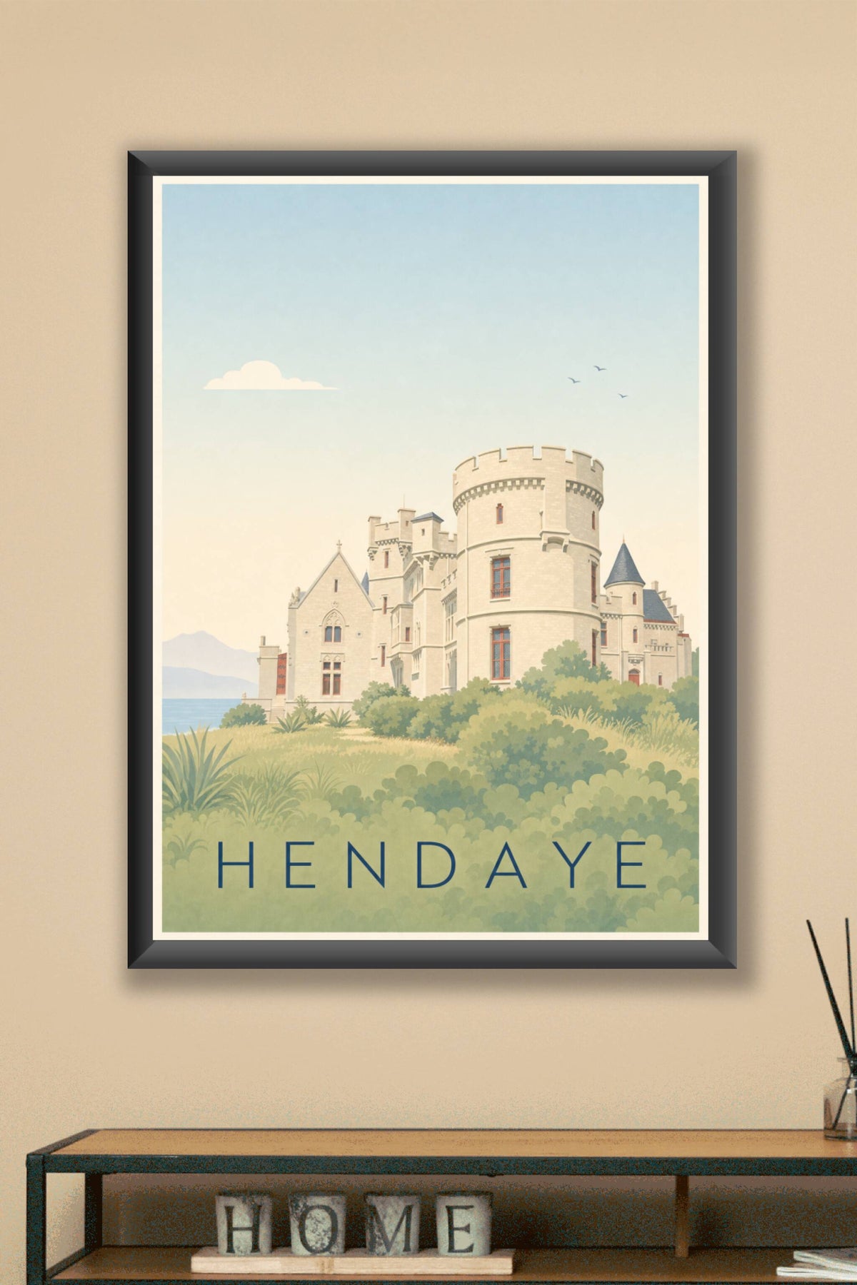 Affiche d'Hendaye, poster Château Abbadia