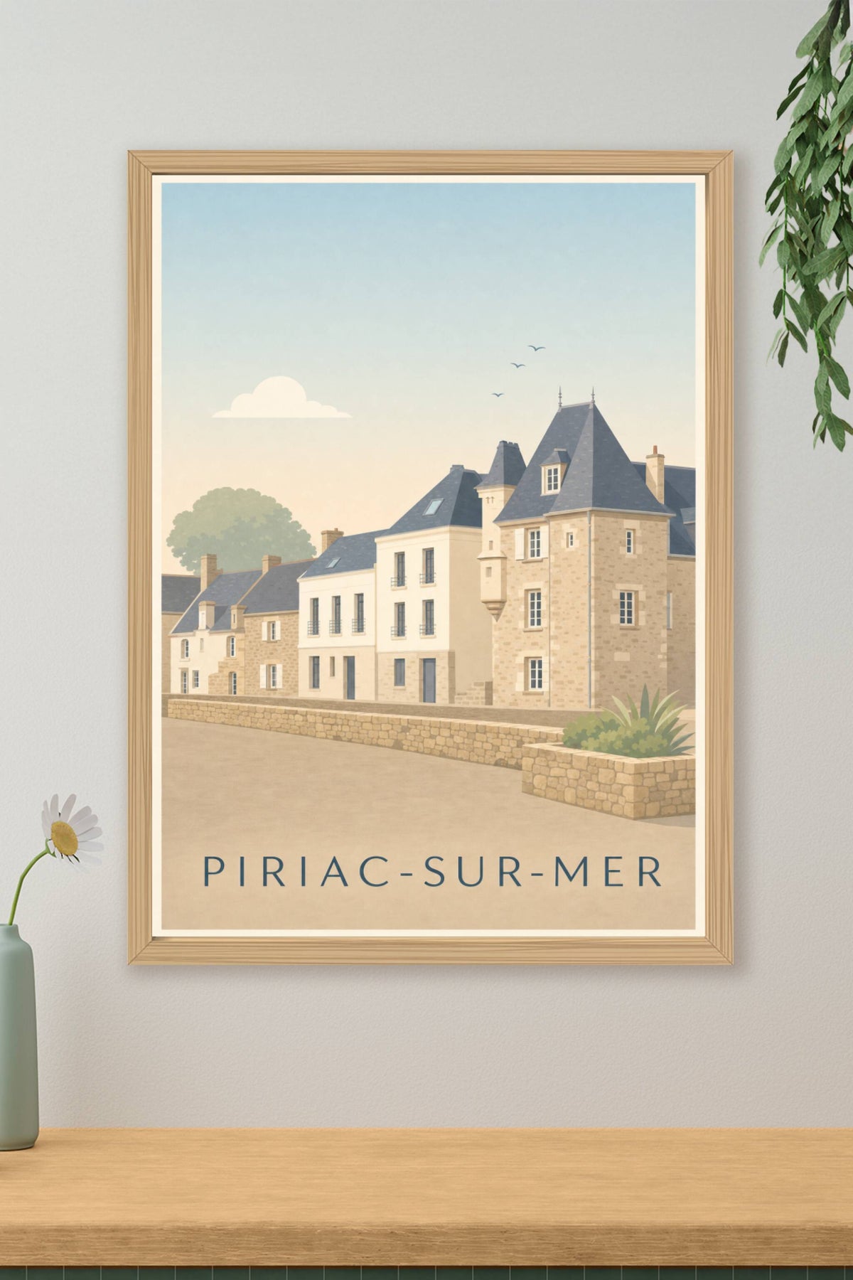 Affiche de Piriac-sur-Mer, poster architecture bretonne