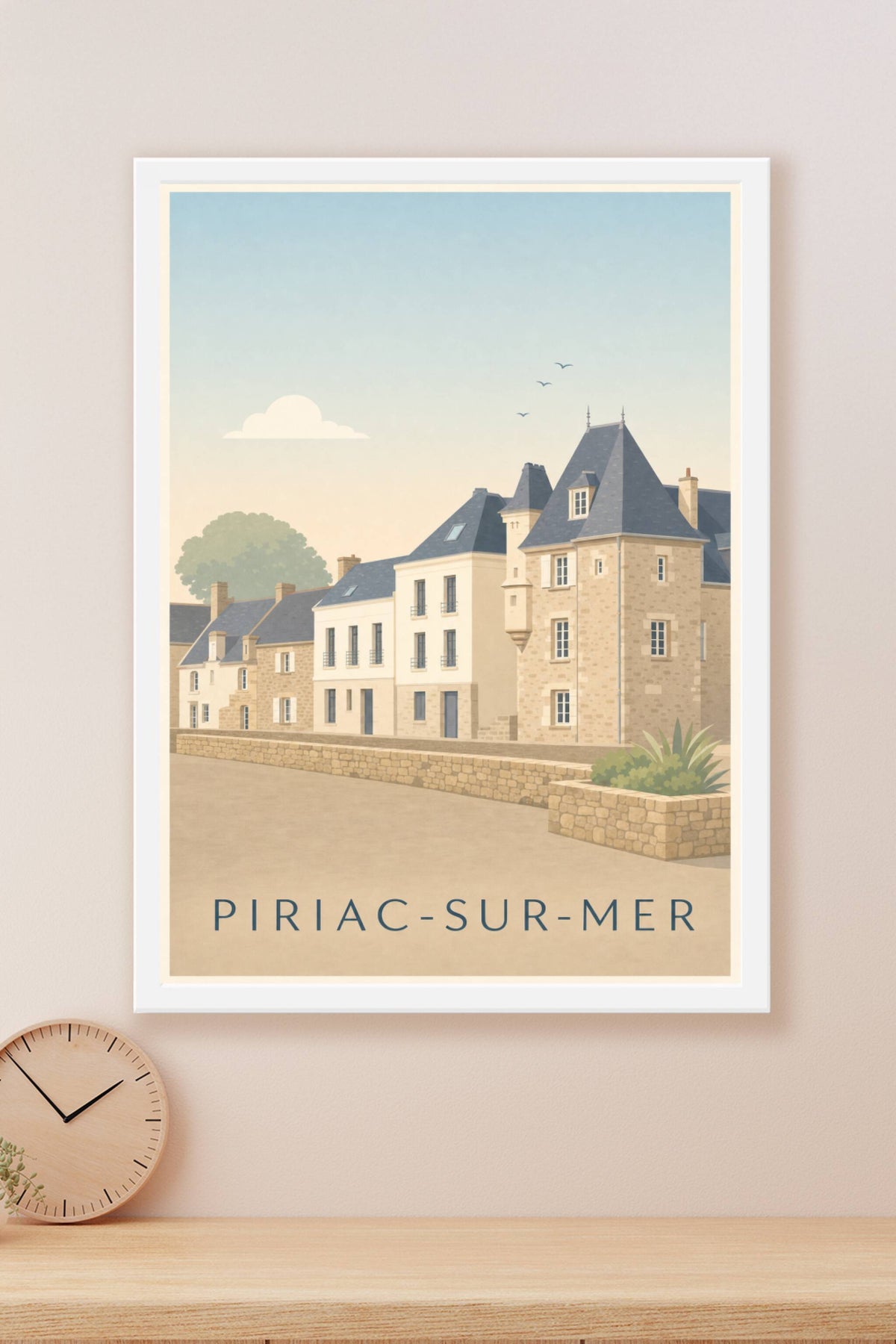 Affiche de Piriac-sur-Mer, poster architecture bretonne