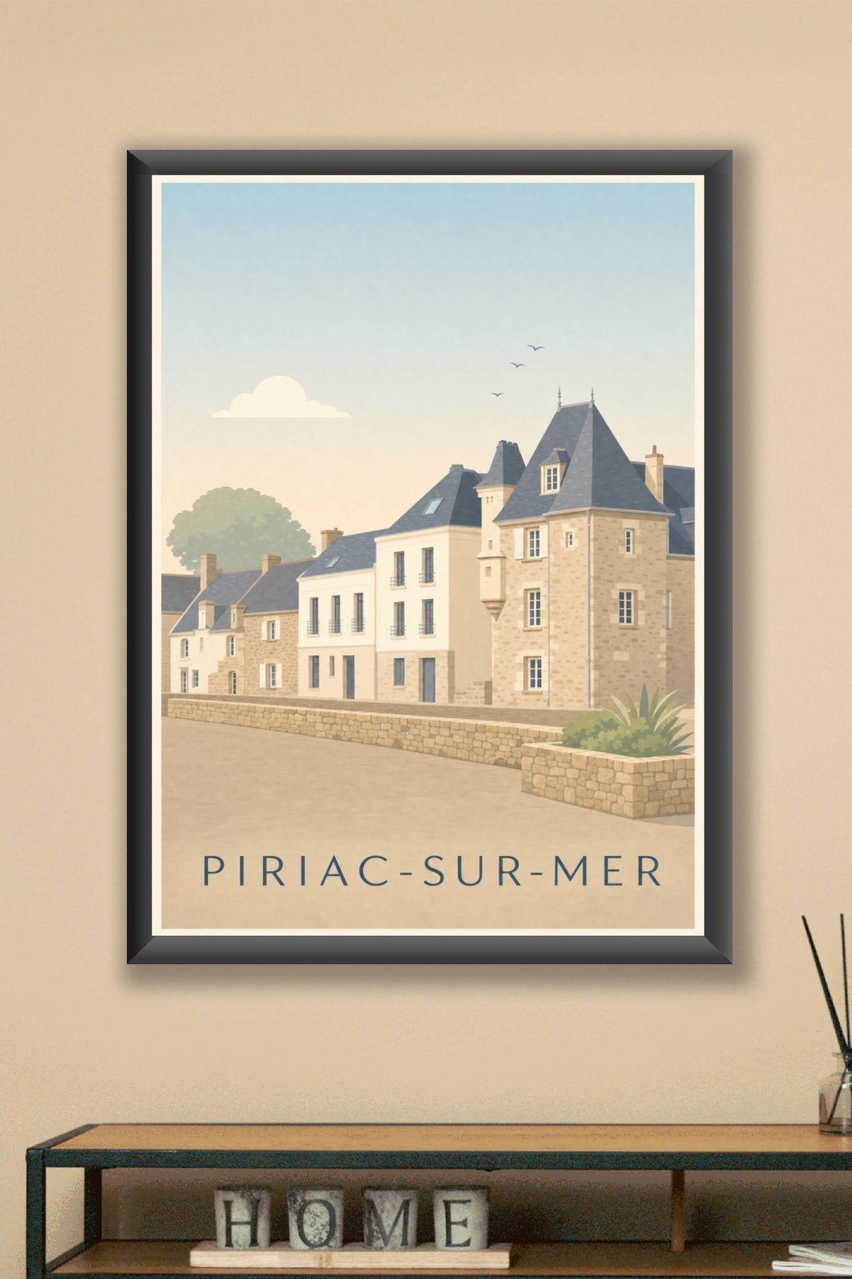 Affiche de Piriac-sur-Mer, poster architecture bretonne
